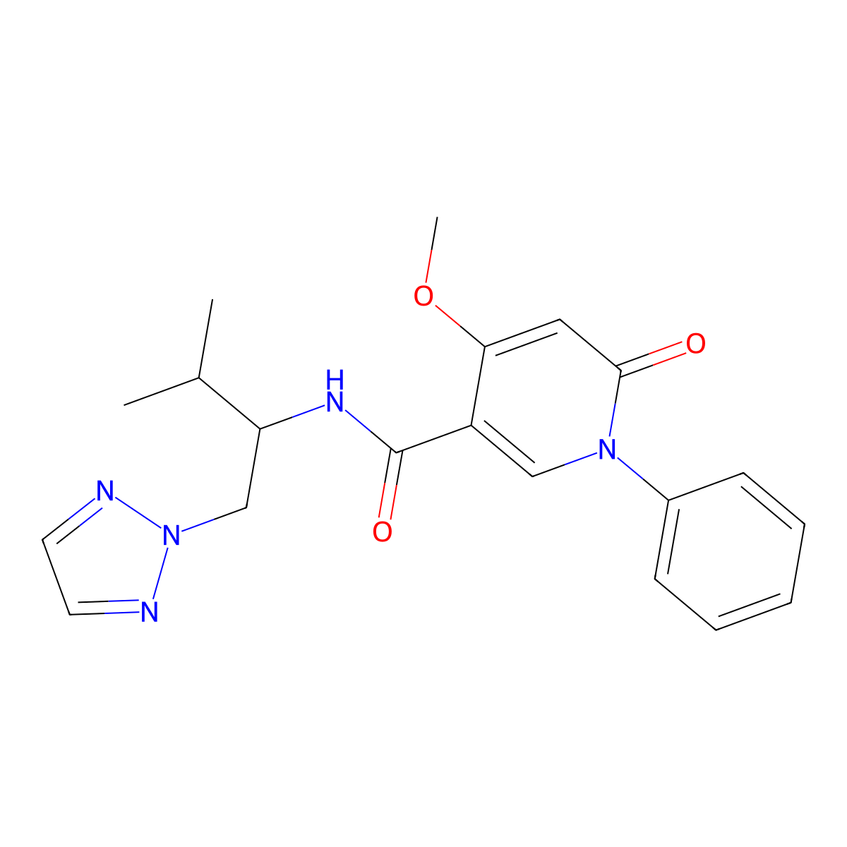 4-methoxy-N-[3-methyl-1-(2H-1,2,3-triazol-2-yl)butan-2-yl]-6-oxo-1-phenyl-1,6-dihydropyridine-3-carboxamide molecular structure, CAS 2194846-76-7