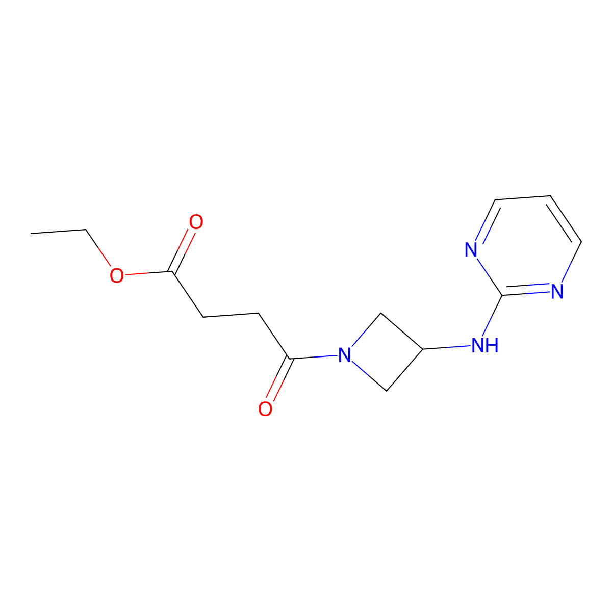 Ethyl 4-oxo-4-(3-(pyrimidin-2-ylamino)azetidin-1-yl)butanoate molecular structure, CAS 2194846-82-5