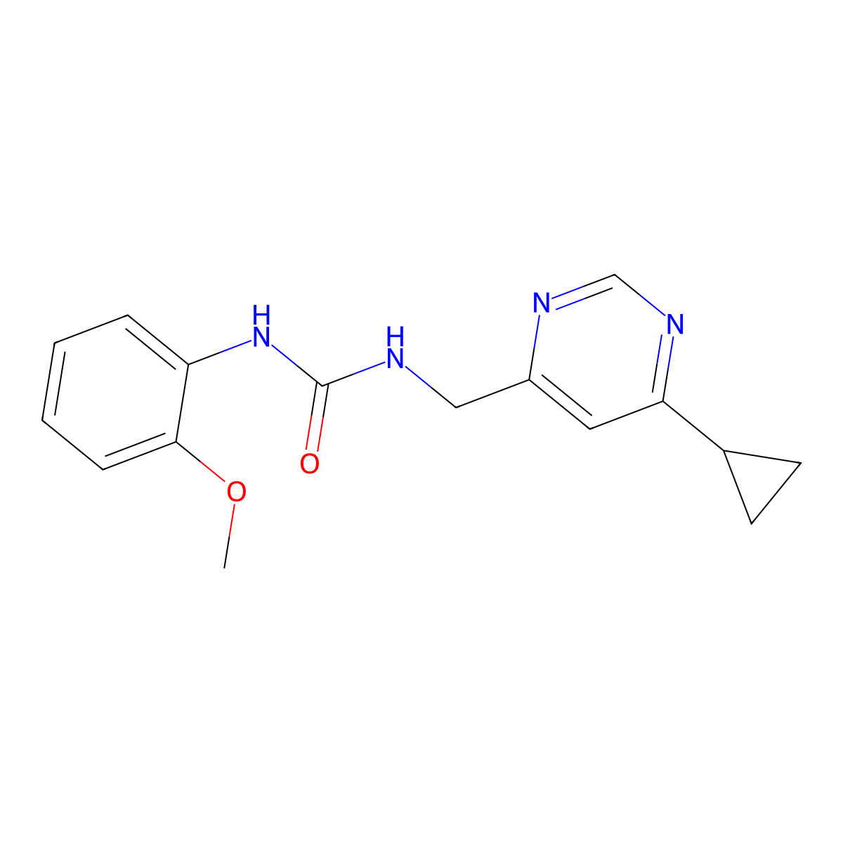 1-((6-Cyclopropylpyrimidin-4-yl)methyl)-3-(2-methoxyphenyl)urea molecular structure, CAS 2194846-88-1