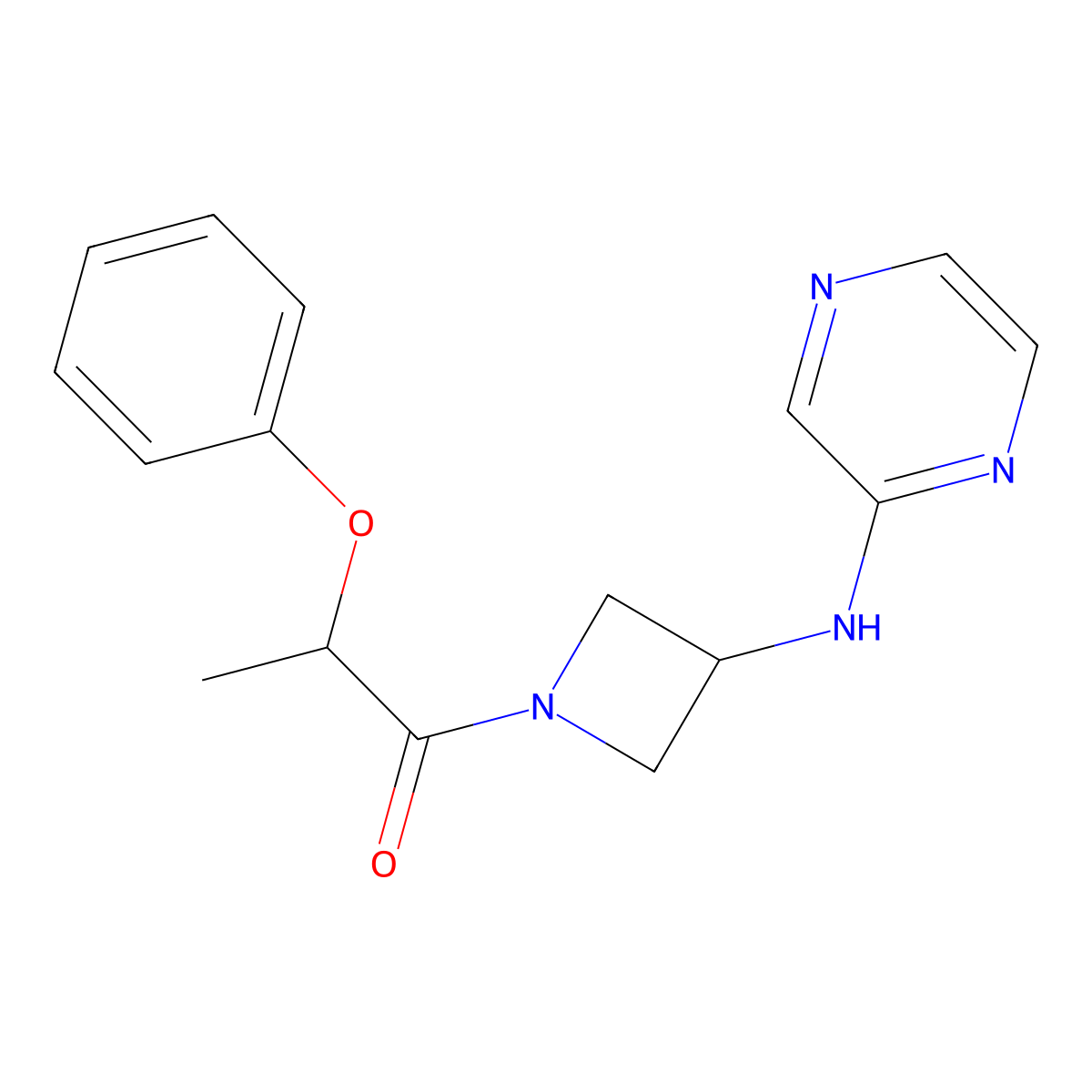 2-Phenoxy-1-{3-[(pyrazin-2-yl)amino]azetidin-1-yl}propan-1-one molecular structure, CAS 2194846-91-6