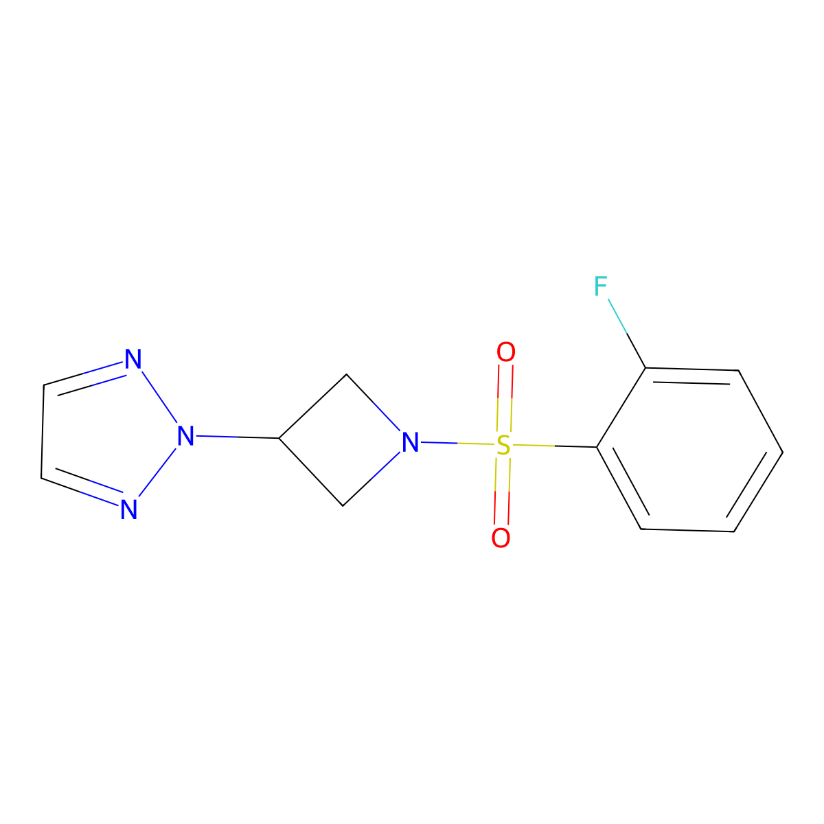 2-[1-(2-fluorobenzenesulfonyl)azetidin-3-yl]-2H-1,2,3-triazole molecular structure, CAS 2194847-02-2