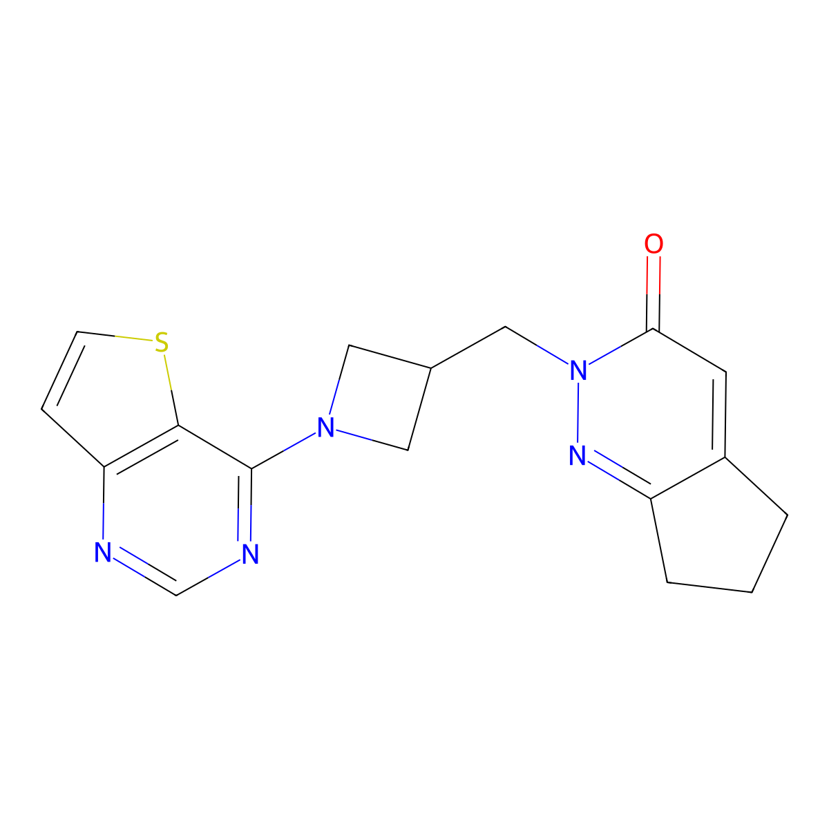 2-[(1-{thieno[3,2-d]pyrimidin-4-yl}azetidin-3-yl)methyl]-2H,3H,5H,6H,7H-cyclopenta[c]pyridazin-3-one molecular structure, CAS 2194847-03-3