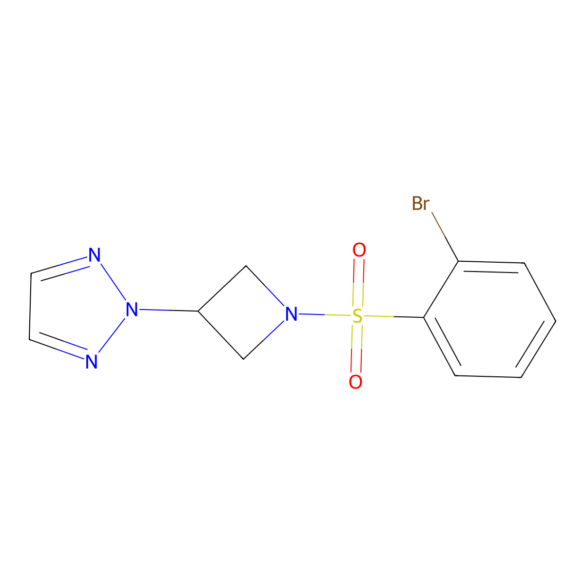 2-[1-(2-bromobenzenesulfonyl)azetidin-3-yl]-2H-1,2,3-triazole molecular structure, CAS 2194847-07-7