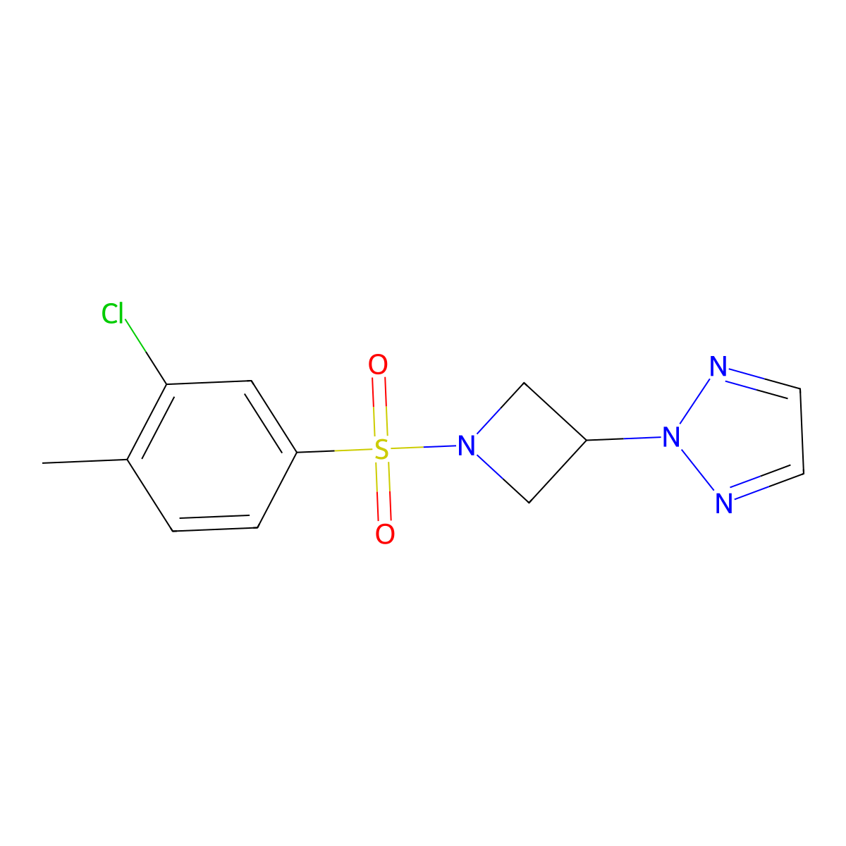 2-[1-(3-chloro-4-methylbenzenesulfonyl)azetidin-3-yl]-2H-1,2,3-triazole molecular structure, CAS 2194847-28-2