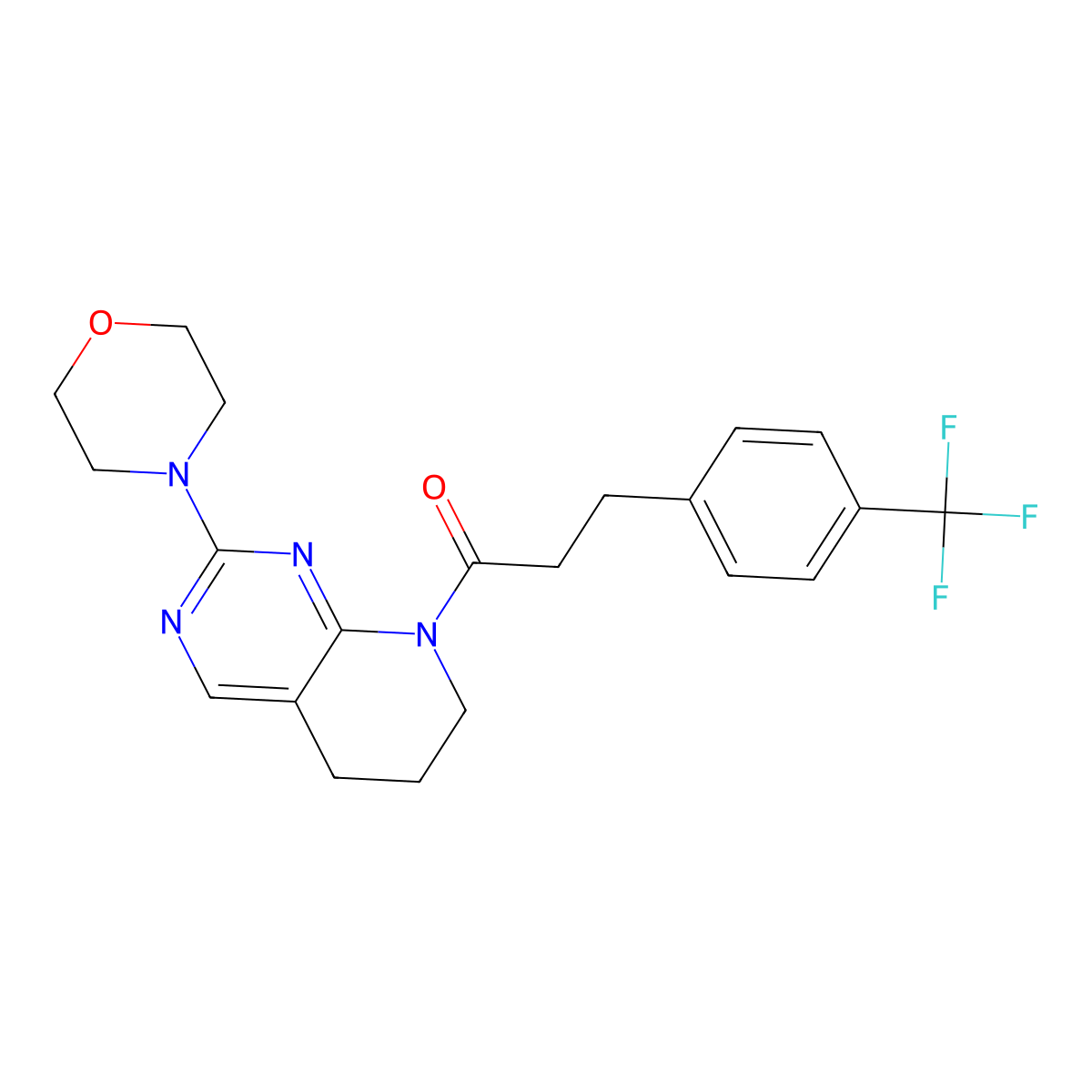 1-(2-morpholino-6,7-dihydropyrido[2,3-d]pyrimidin-8(5H)-yl)-3-(4-(trifluoromethyl)phenyl)propan-1-one molecular structure, CAS 2194847-46-4