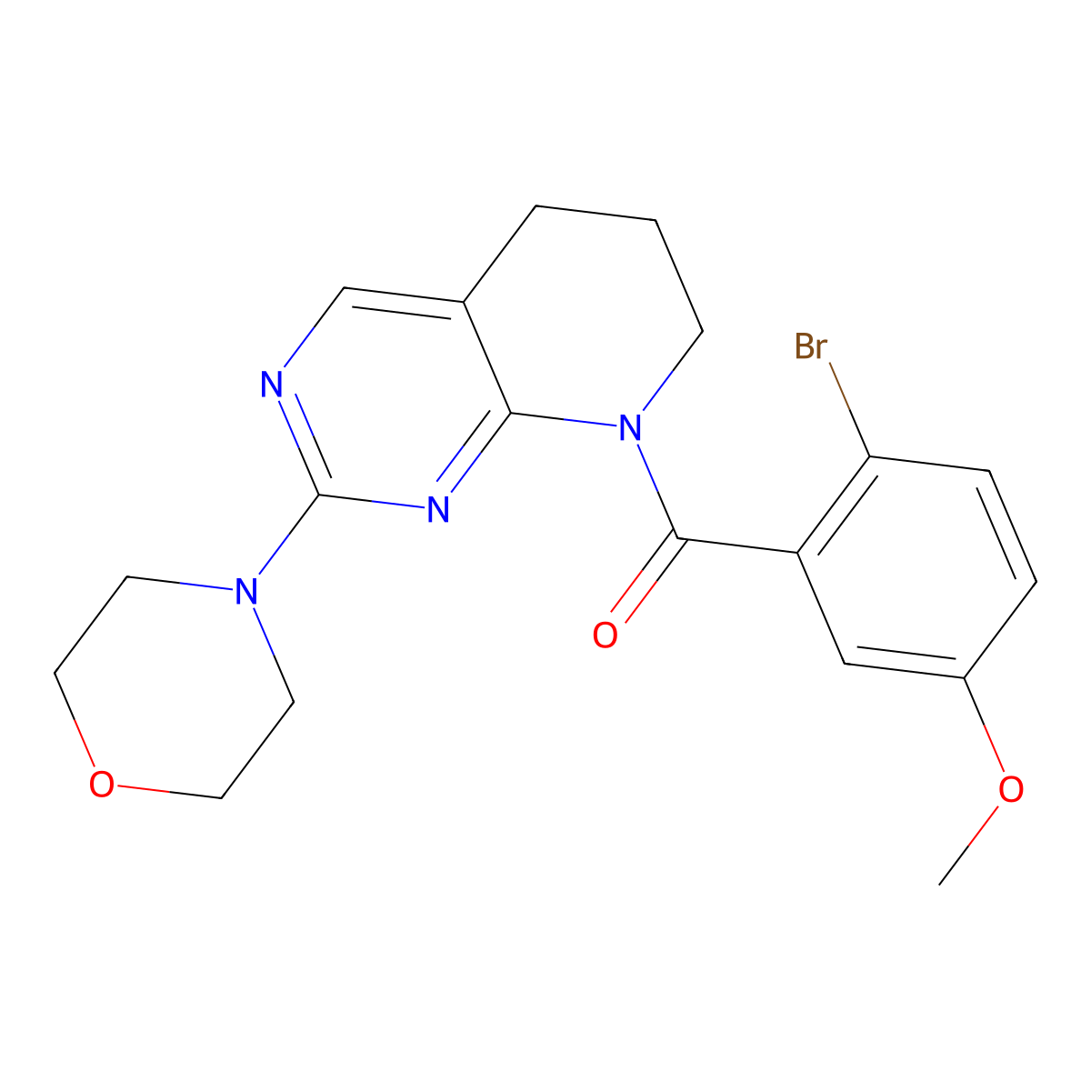 4-[8-(2-bromo-5-methoxybenzoyl)-5H,6H,7H,8H-pyrido[2,3-d]pyrimidin-2-yl]morpholine molecular structure, CAS 2194847-51-1
