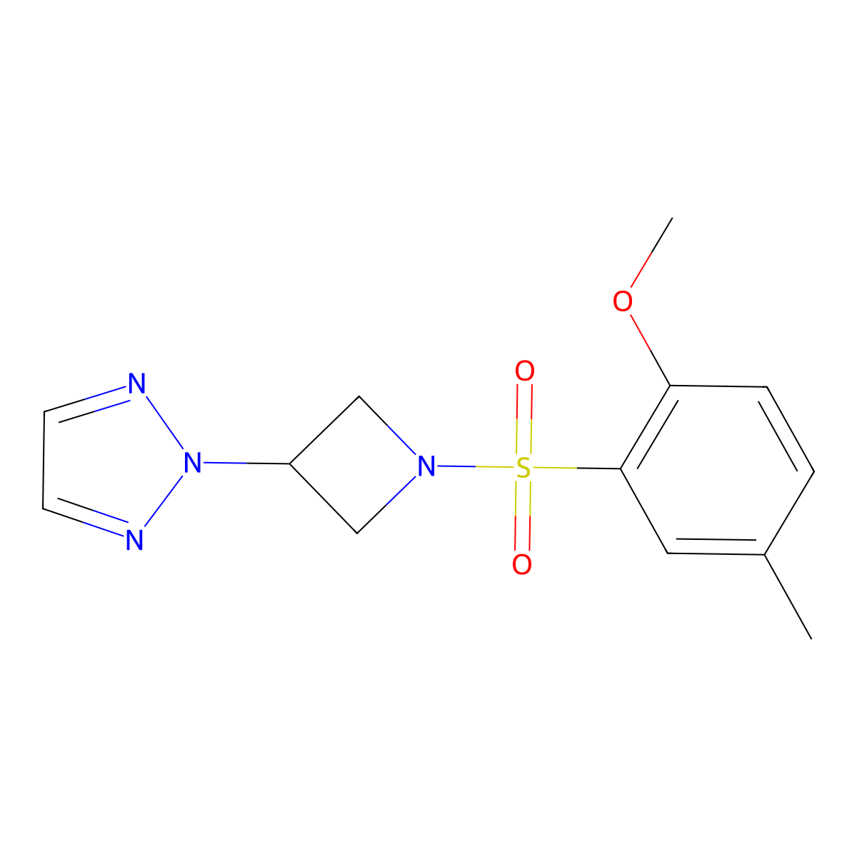 2-[1-(2-methoxy-5-methylbenzenesulfonyl)azetidin-3-yl]-2H-1,2,3-triazole molecular structure, CAS 2194847-67-9