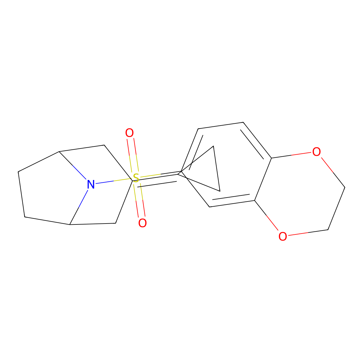 3-Cyclopropylidene-8-(2,3-dihydro-1,4-benzodioxine-6-sulfonyl)-8-azabicyclo[3.2.1]octane molecular structure, CAS 2194847-78-2