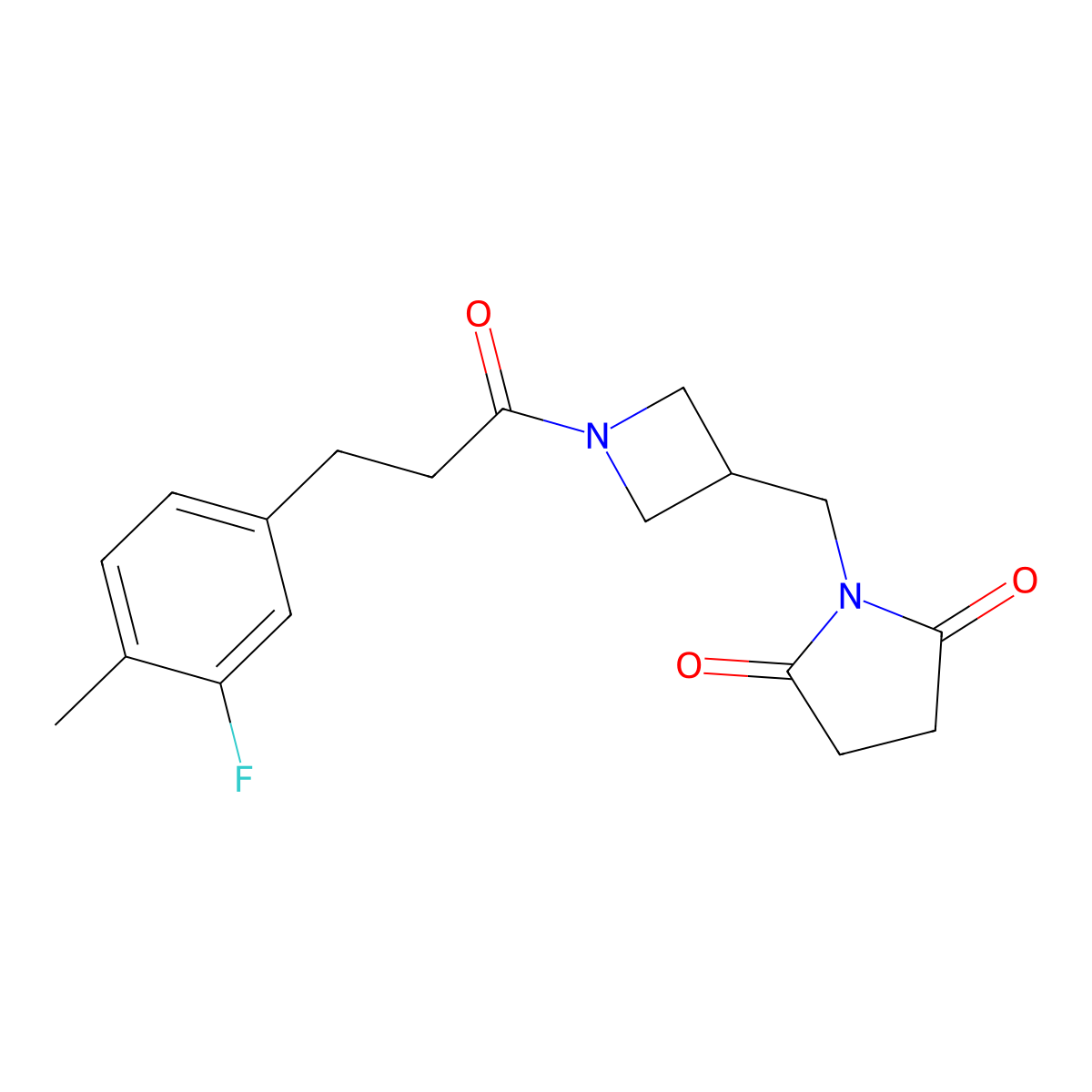 1-({1-[3-(3-Fluoro-4-methylphenyl)propanoyl]azetidin-3-yl}methyl)pyrrolidine-2,5-dione molecular structure, CAS 2194847-79-3