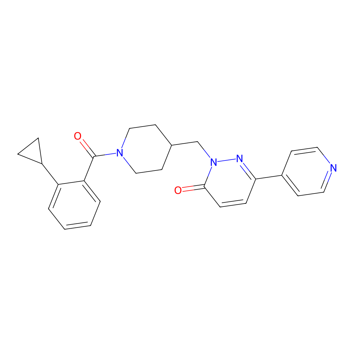 2-{[1-(2-Cyclopropylbenzoyl)piperidin-4-yl]methyl}-6-(pyridin-4-yl)-2,3-dihydropyridazin-3-one molecular structure, CAS 2194847-88-4