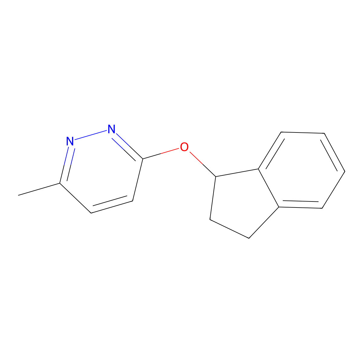 3-(2,3-dihydro-1H-inden-1-yloxy)-6-methylpyridazine molecular structure, CAS 2194848-05-8
