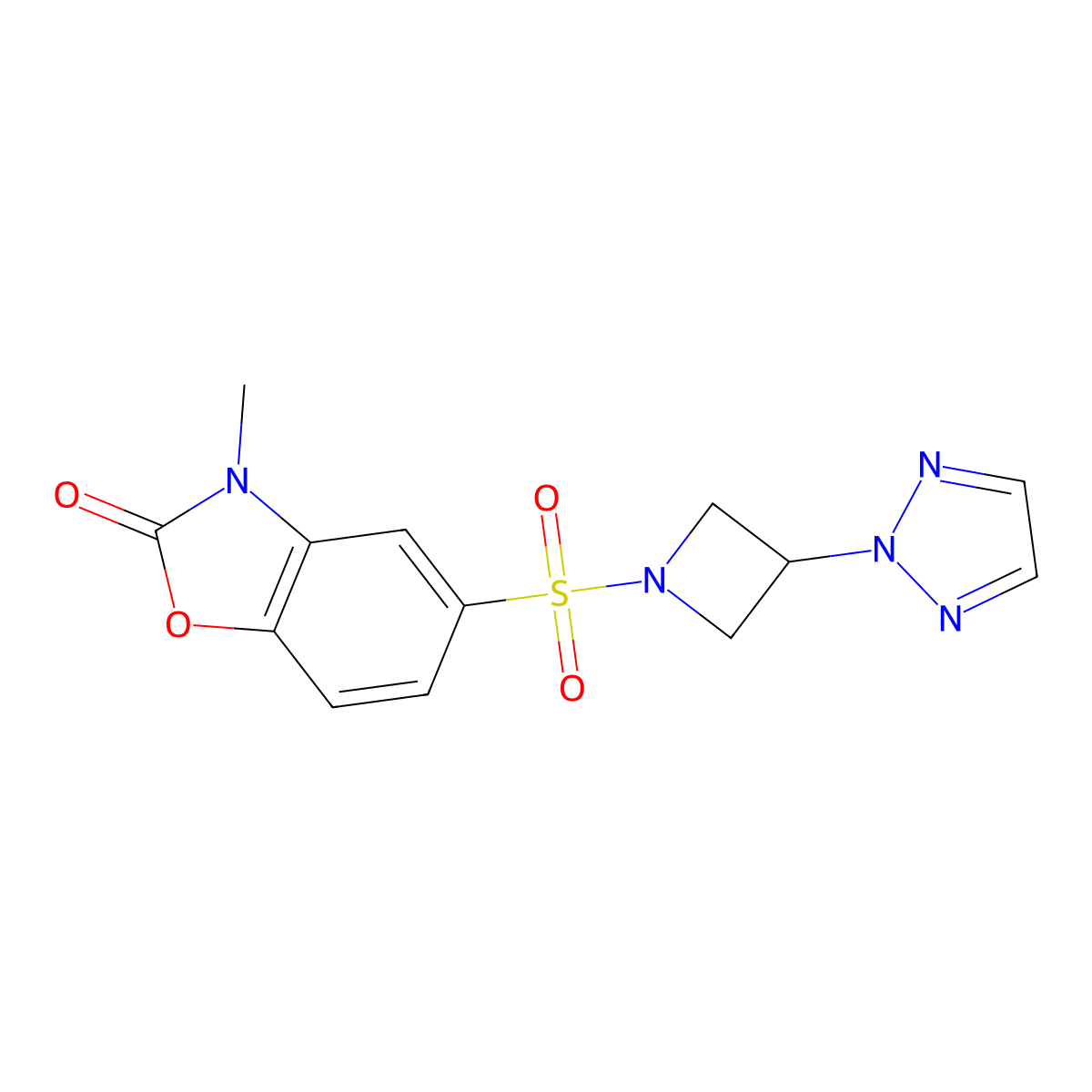 3-methyl-5-{[3-(2H-1,2,3-triazol-2-yl)azetidin-1-yl]sulfonyl}-2,3-dihydro-1,3-benzoxazol-2-one molecular structure, CAS 2194848-12-7