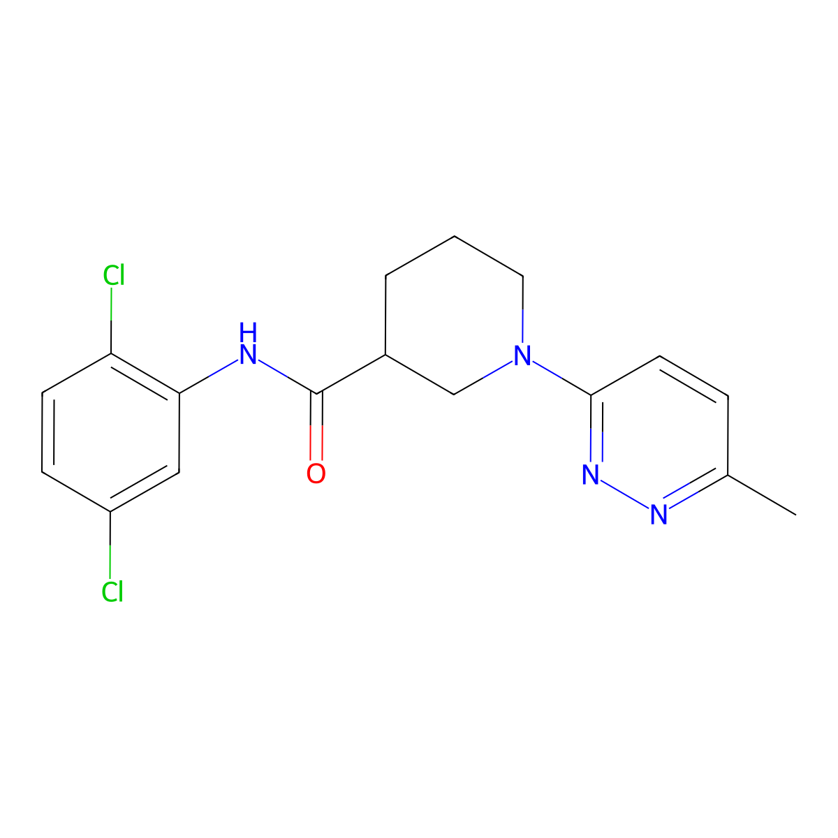 N-(2,5-dichlorophenyl)-1-(6-methylpyridazin-3-yl)piperidine-3-carboxamide molecular structure, CAS 2194848-27-4