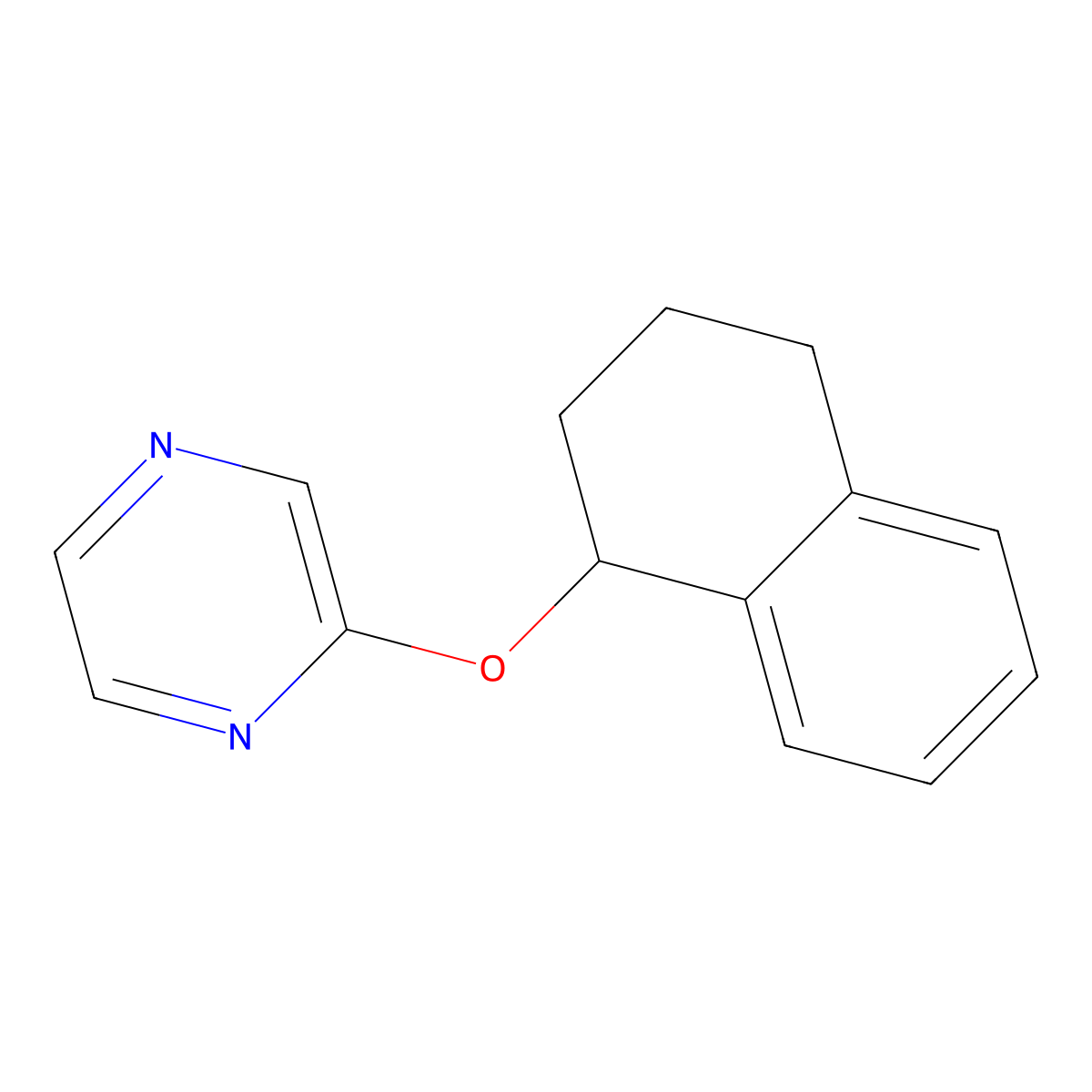 2-(1,2,3,4-Tetrahydronaphthalen-1-yloxy)pyrazine molecular structure, CAS 2194848-35-4