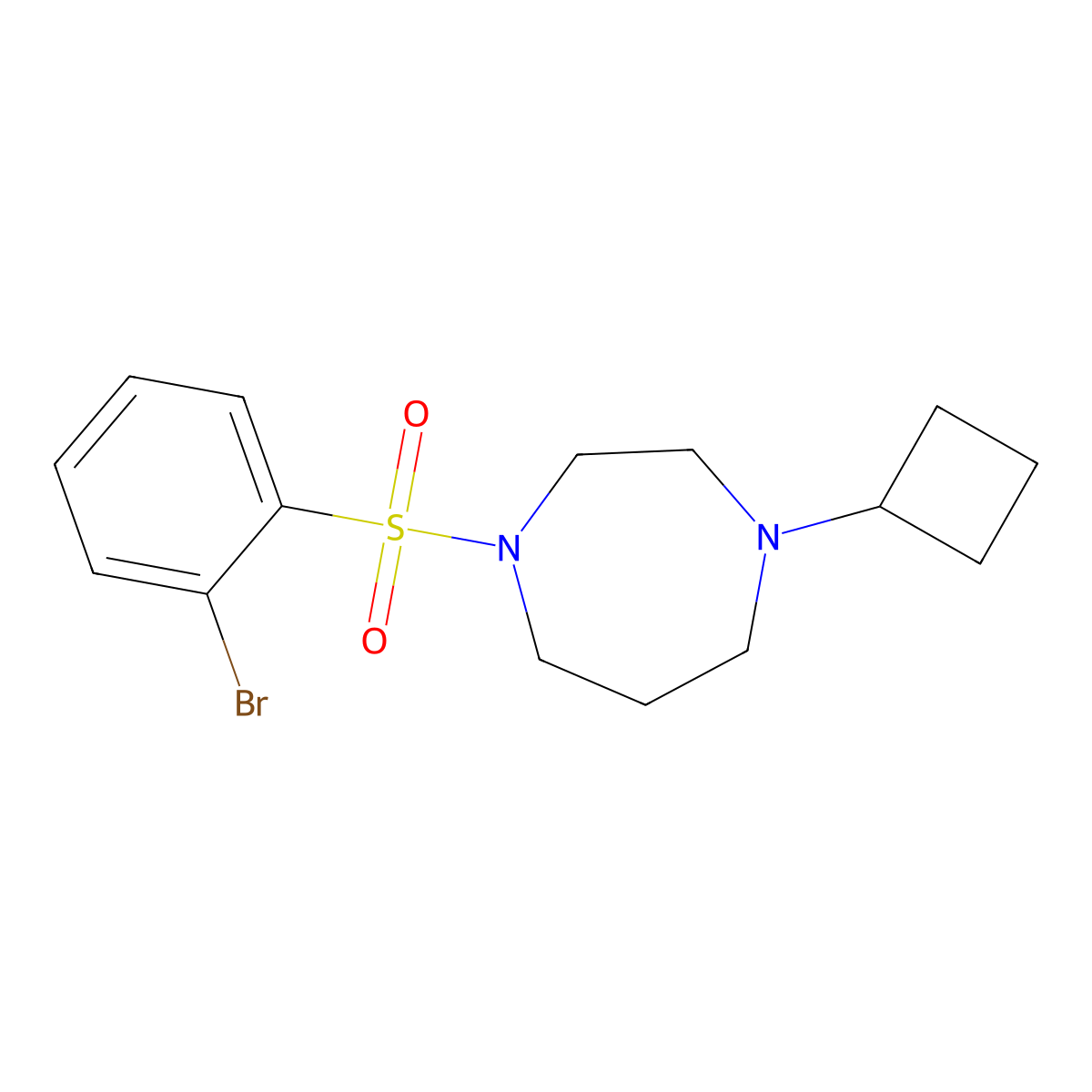 1-(2-Bromobenzenesulfonyl)-4-cyclobutyl-1,4-diazepane molecular structure, CAS 2194848-45-6