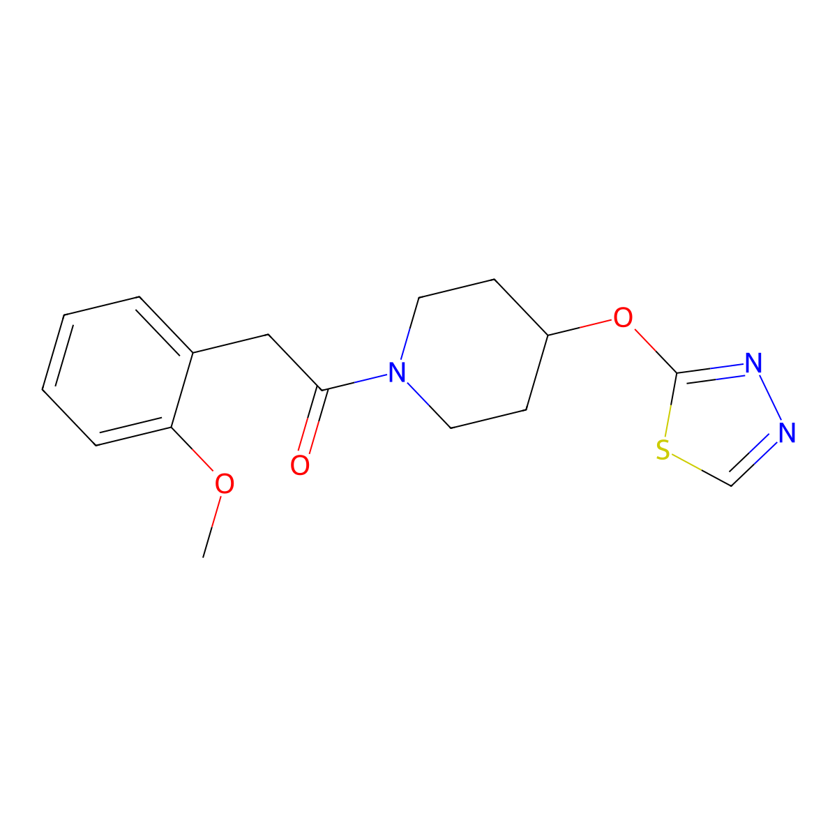 2-(2-Methoxyphenyl)-1-[4-(1,3,4-thiadiazol-2-yloxy)piperidin-1-yl]ethan-1-one molecular structure, CAS 2194848-59-2