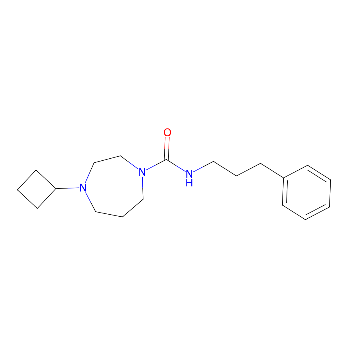 4-cyclobutyl-N-(3-phenylpropyl)-1,4-diazepane-1-carboxamide molecular structure, CAS 2194848-81-0
