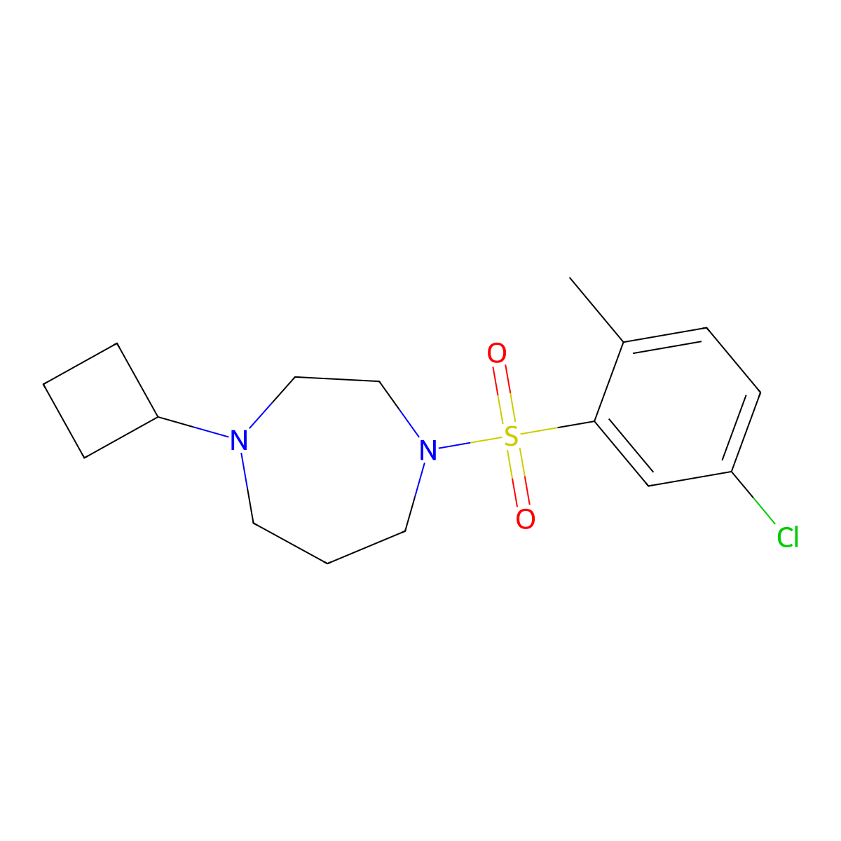 1-(5-Chloro-2-methylbenzenesulfonyl)-4-cyclobutyl-1,4-diazepane molecular structure, CAS 2194848-92-3