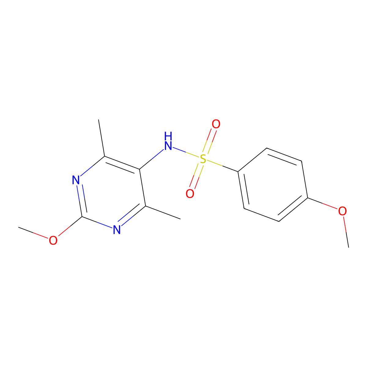 4-methoxy-N-(2-methoxy-4,6-dimethylpyrimidin-5-yl)benzenesulfonamide molecular structure, CAS 2194849-12-0