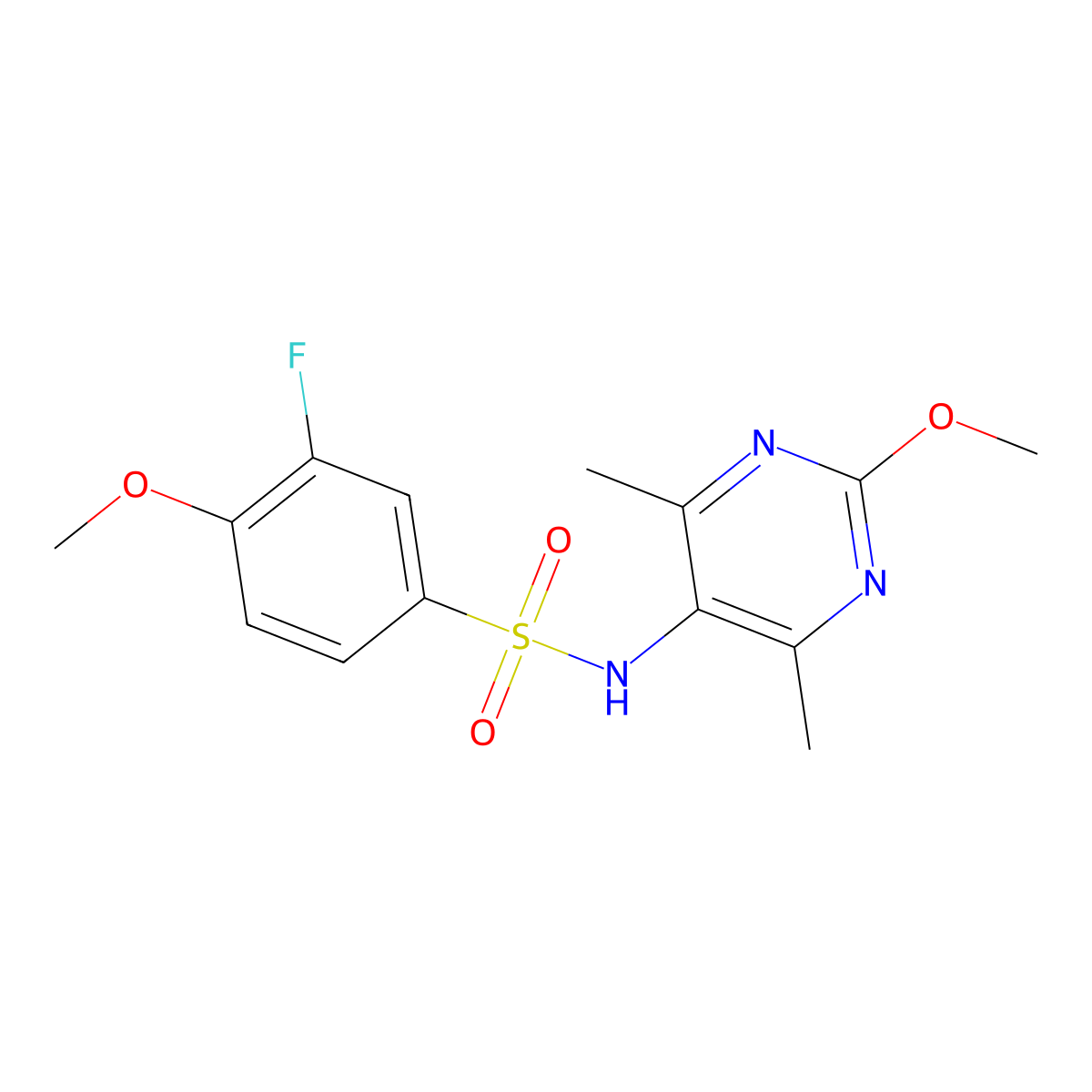 3-fluoro-4-methoxy-N-(2-methoxy-4,6-dimethylpyrimidin-5-yl)benzenesulfonamide molecular structure, CAS 2194849-17-5