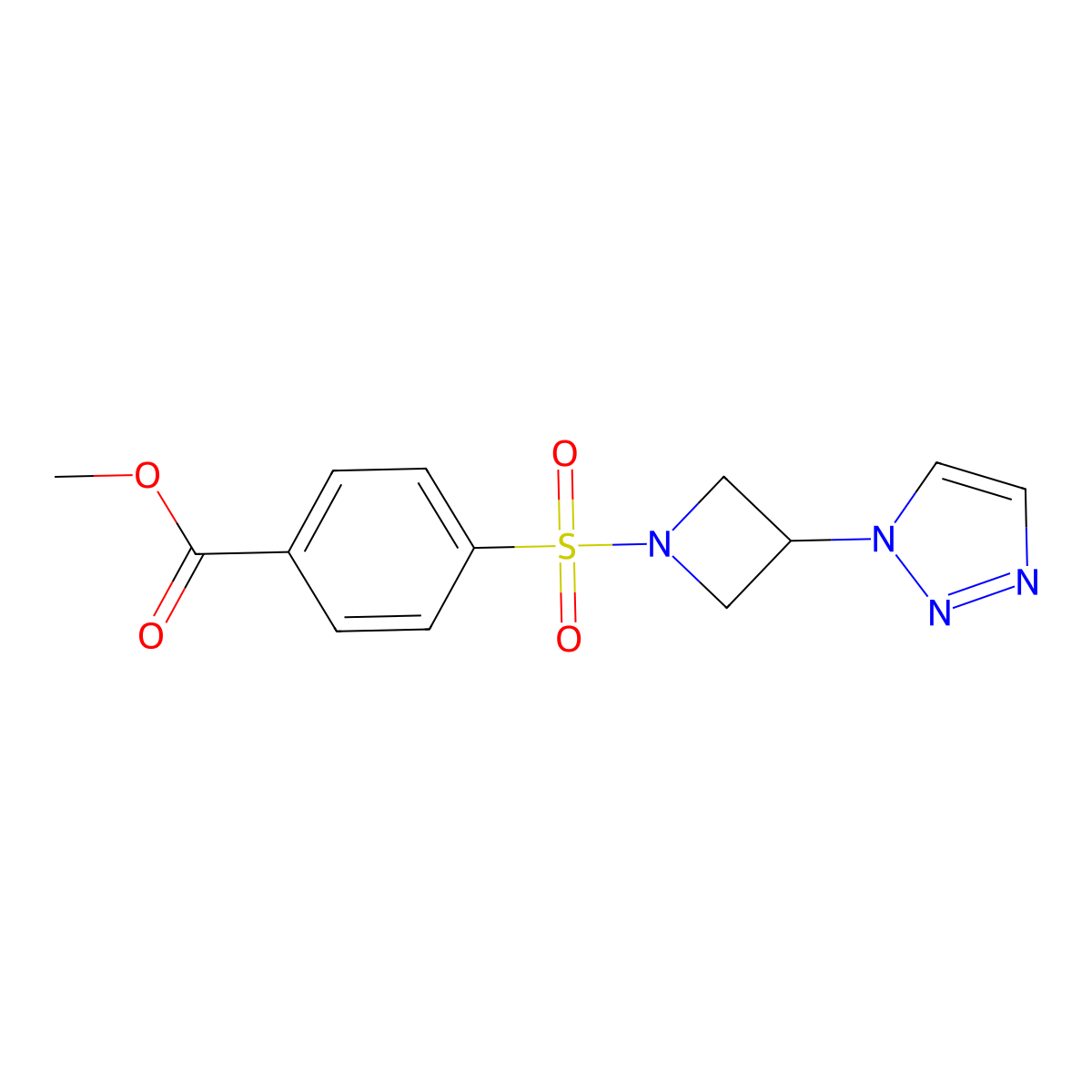methyl 4-{[3-(1H-1,2,3-triazol-1-yl)azetidin-1-yl]sulfonyl}benzoate molecular structure, CAS 2194849-30-2