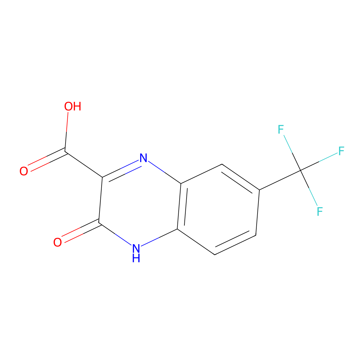 3-Hydroxy-7-(trifluoromethyl)quinoxaline-2-carboxylic acid molecular structure, CAS 219485-21-9