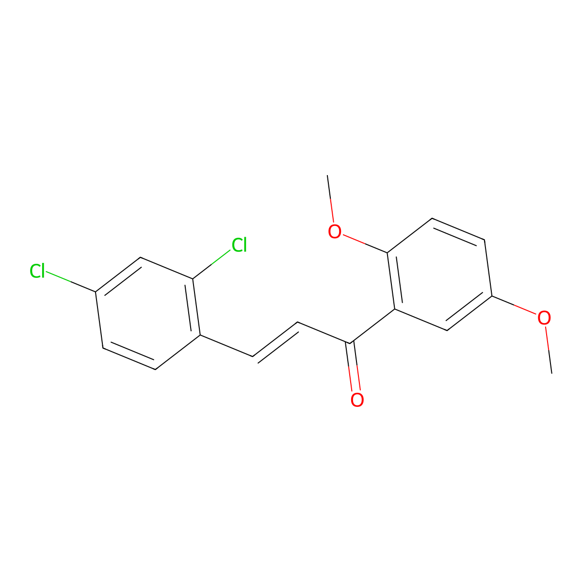 (2E)-3-(2,4-Dichlorophenyl)-1-(2,5-dimethoxyphenyl)prop-2-en-1-one molecular structure, CAS 219488-08-1