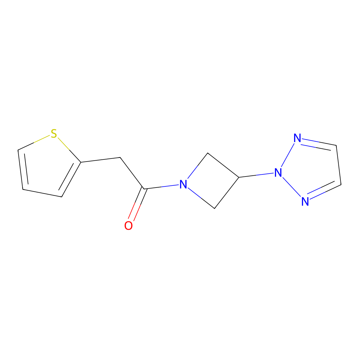 2-(thiophen-2-yl)-1-[3-(2H-1,2,3-triazol-2-yl)azetidin-1-yl]ethan-1-one molecular structure, CAS 2194901-25-0