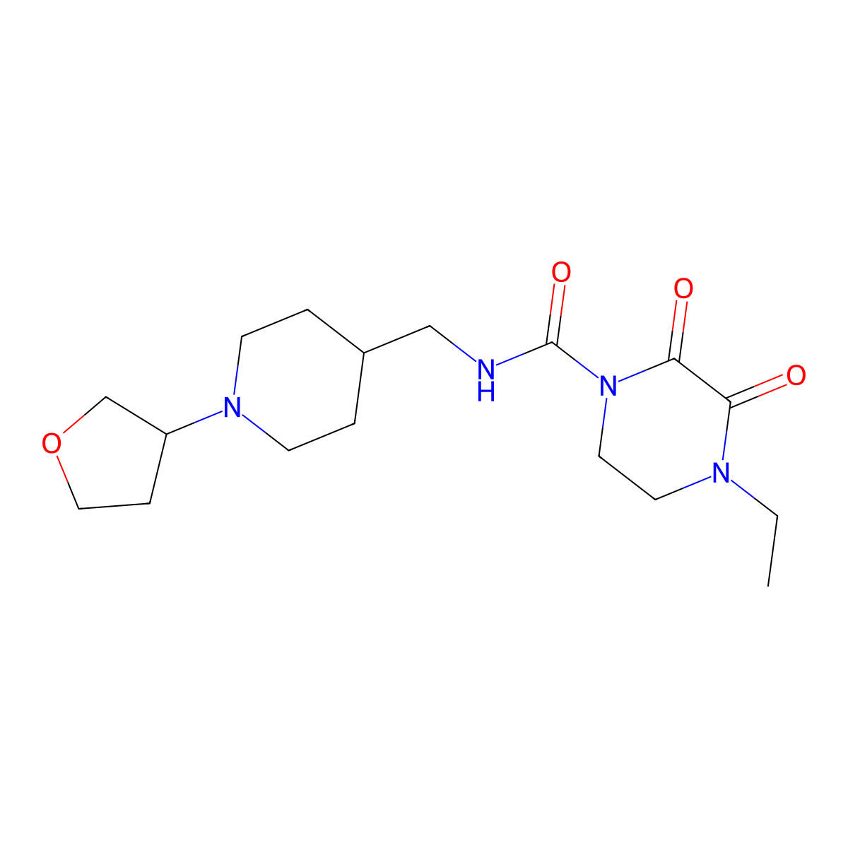 4-ethyl-2,3-dioxo-N-{[1-(oxolan-3-yl)piperidin-4-yl]methyl}piperazine-1-carboxamide molecular structure, CAS 2194901-49-8