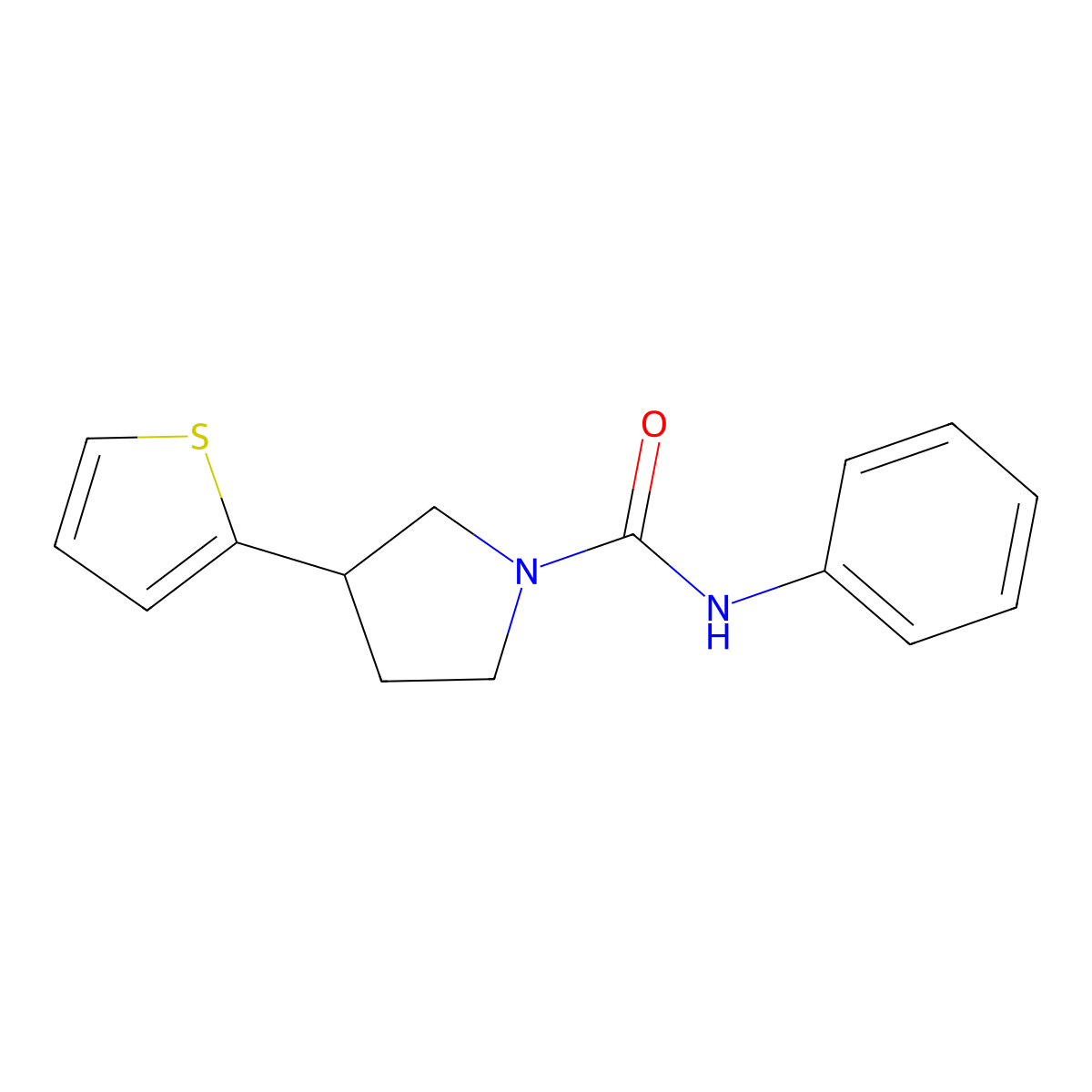 N-phenyl-3-(thiophen-2-yl)pyrrolidine-1-carboxamide molecular structure, CAS 2194902-92-4