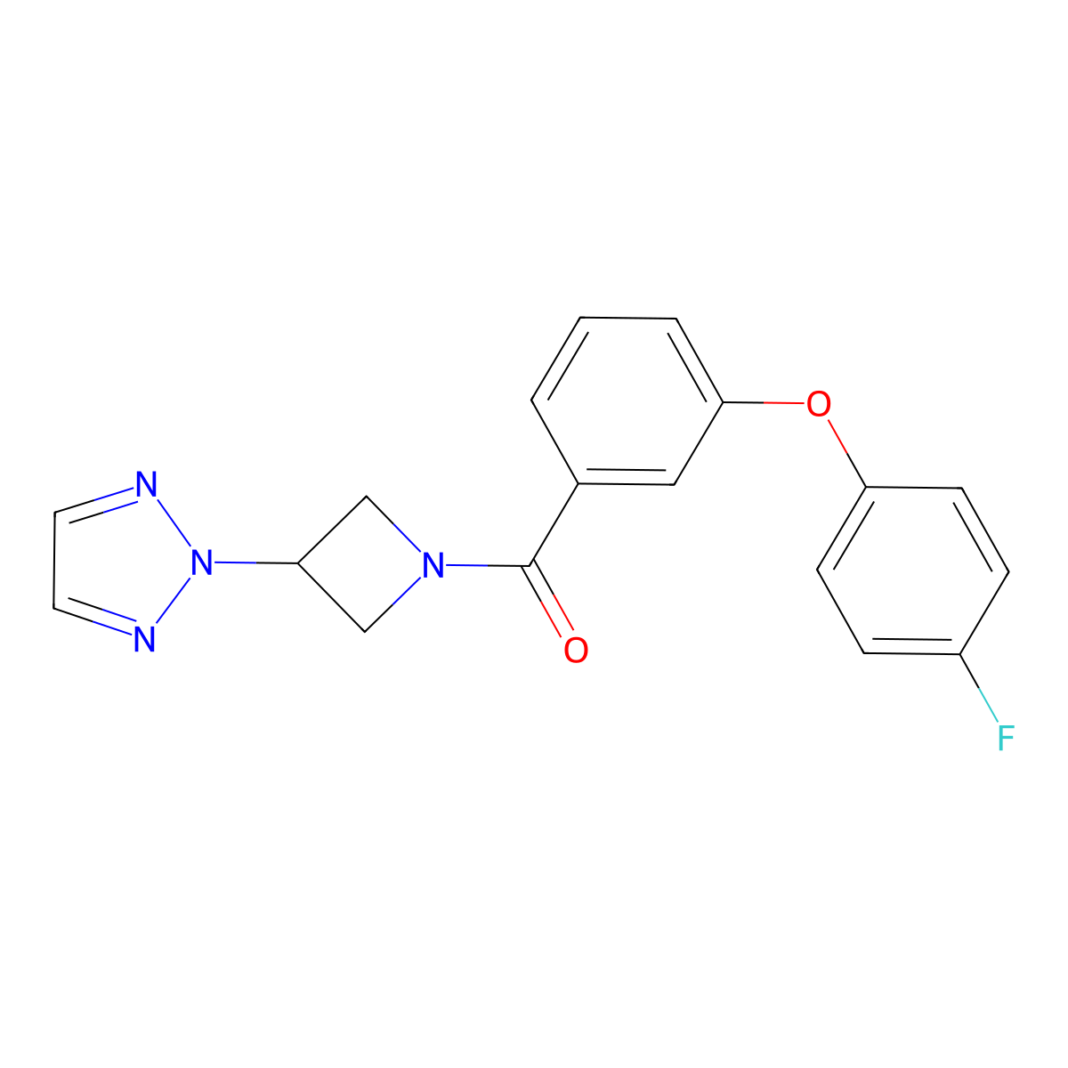 2-{1-[3-(4-fluorophenoxy)benzoyl]azetidin-3-yl}-2H-1,2,3-triazole molecular structure, CAS 2194904-65-7