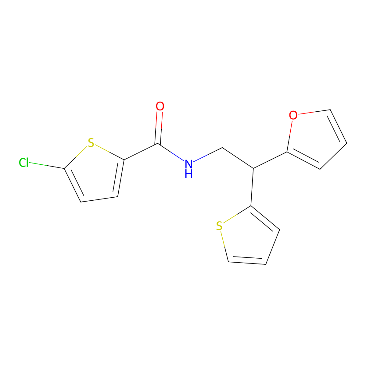 5-chloro-N-(2-(furan-2-yl)-2-(thiophen-2-yl)ethyl)thiophene-2-carboxamide molecular structure, CAS 2194904-68-0