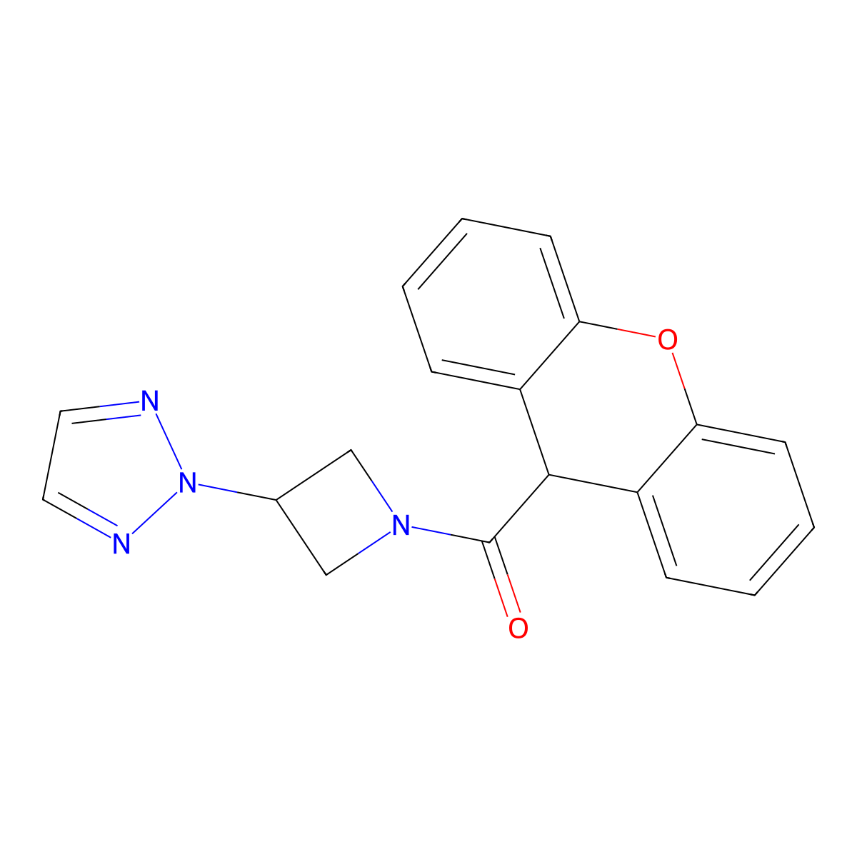 2-[1-(9H-xanthene-9-carbonyl)azetidin-3-yl]-2H-1,2,3-triazole molecular structure, CAS 2194904-72-6