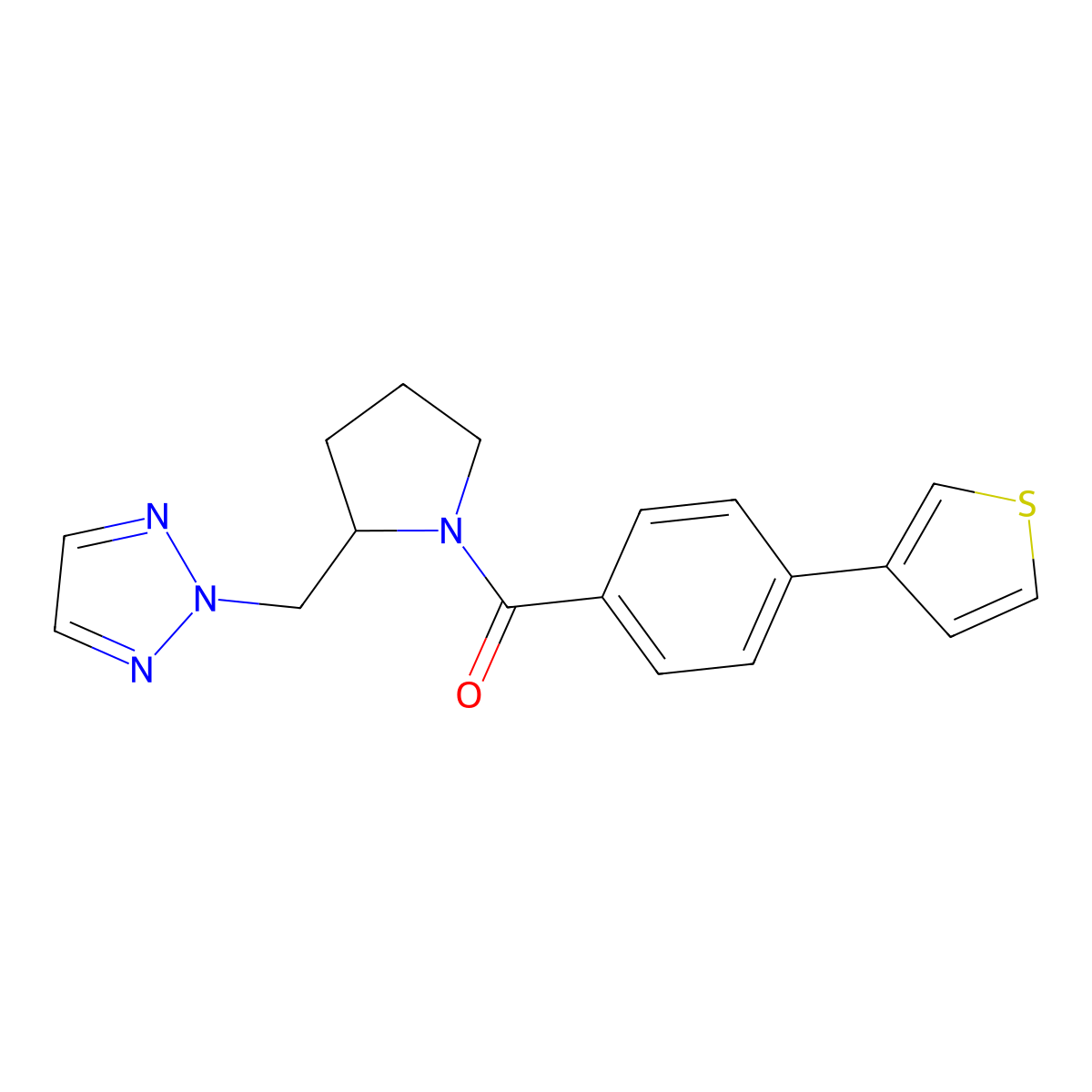 2-({1-[4-(thiophen-3-yl)benzoyl]pyrrolidin-2-yl}methyl)-2H-1,2,3-triazole molecular structure, CAS 2194904-76-0