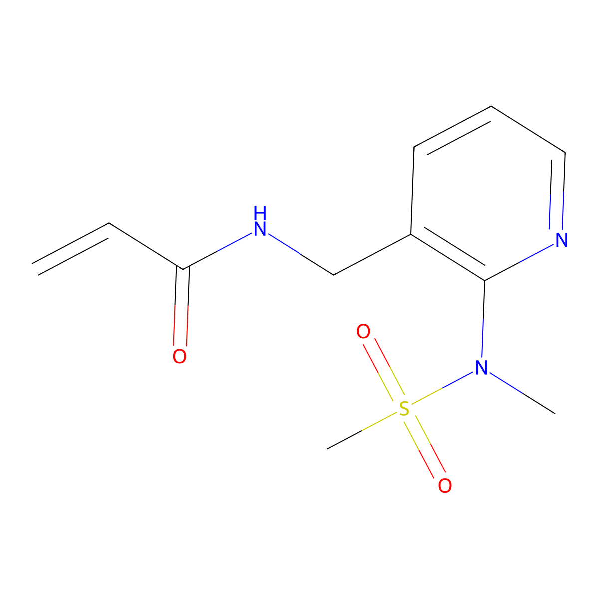 N-((2-(N-methylmethylsulfonamido)pyridin-3-yl)methyl)acrylamide molecular structure, CAS 2194906-26-6