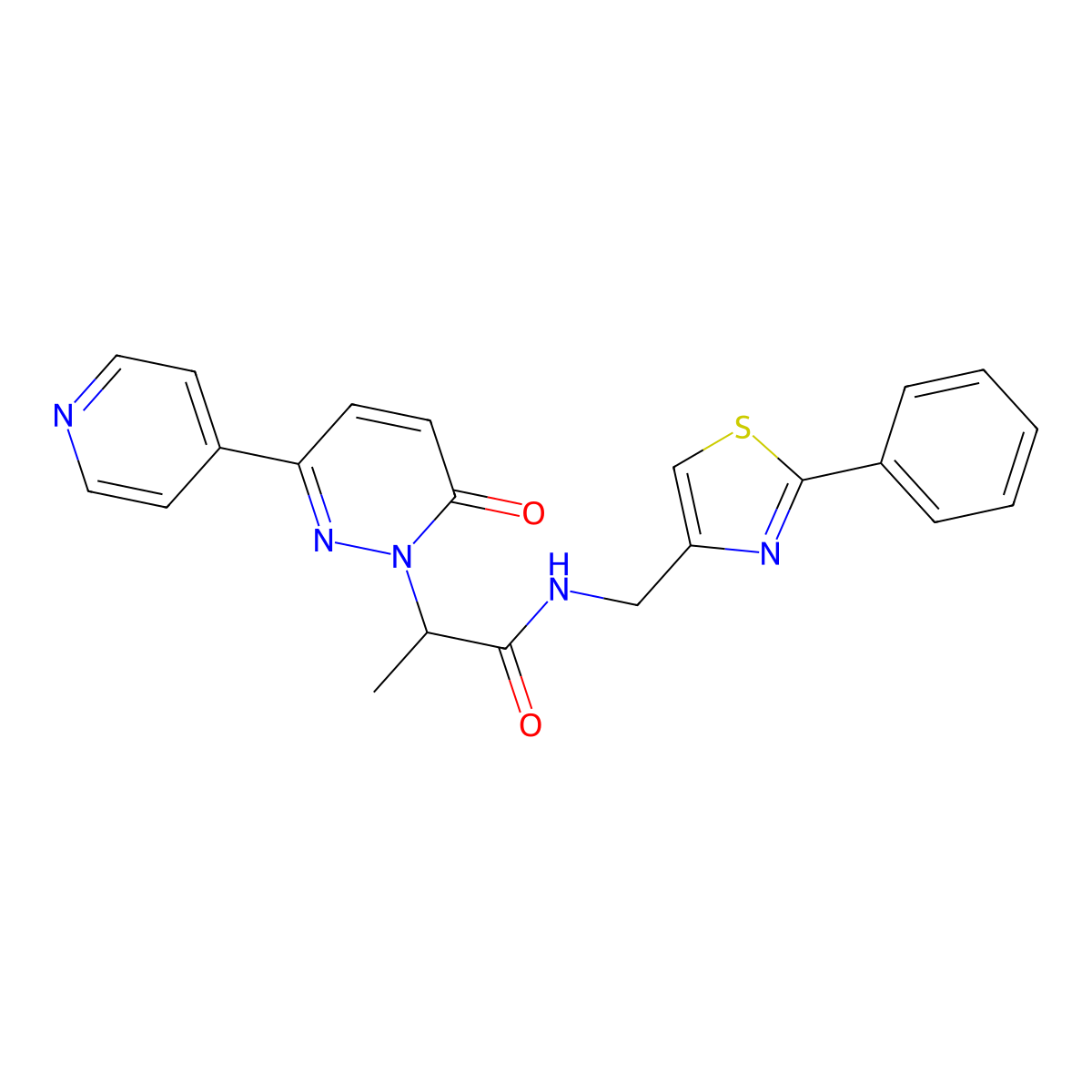 2-(6-oxo-3-(pyridin-4-yl)pyridazin-1(6H)-yl)-N-((2-phenylthiazol-4-yl)methyl)propanamide molecular structure, CAS 2194906-77-7