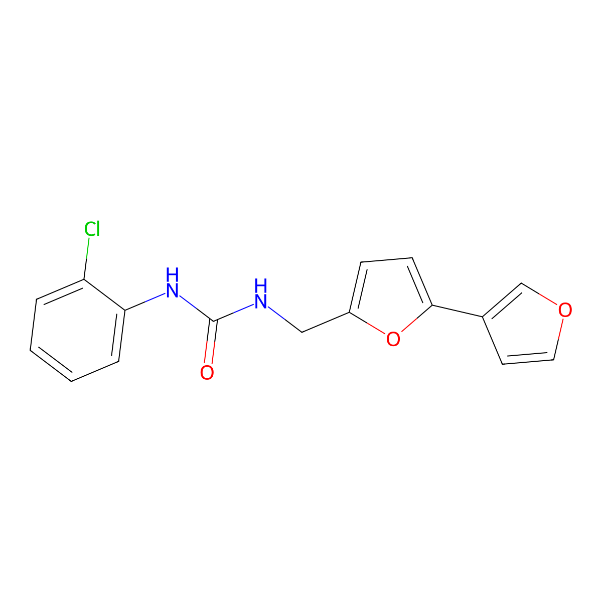 1-([2,3'-Bifuran]-5-ylmethyl)-3-(2-chlorophenyl)urea molecular structure, CAS 2194907-47-4