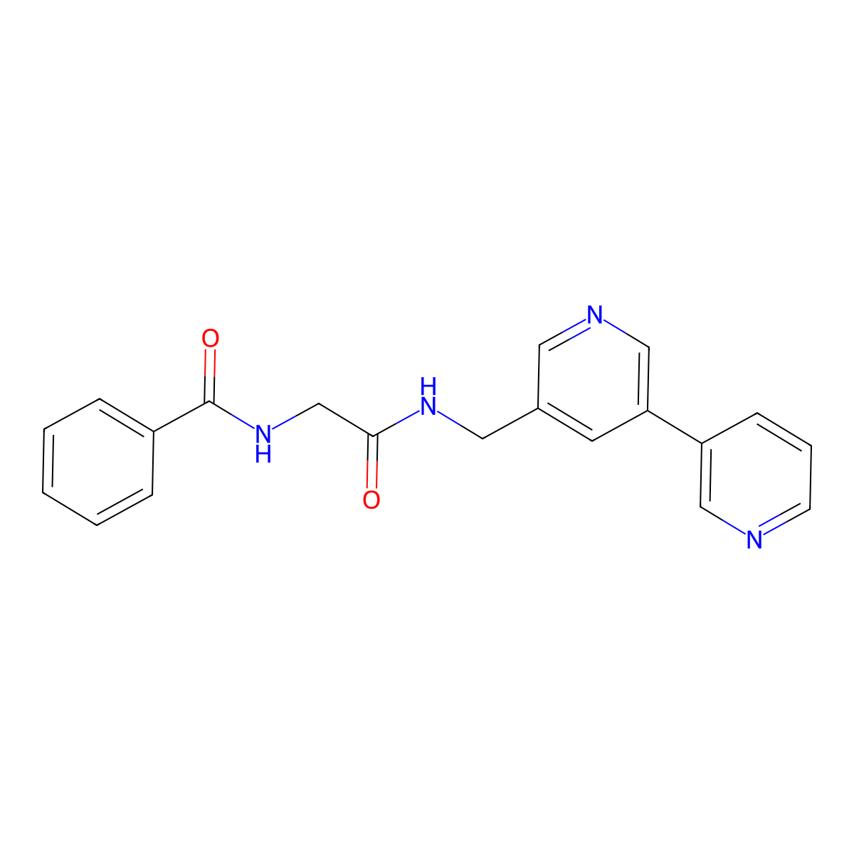 N-({[3,3'-bipyridine]-5-yl}methyl)-2-(phenylformamido)acetamide molecular structure, CAS 2194907-52-1