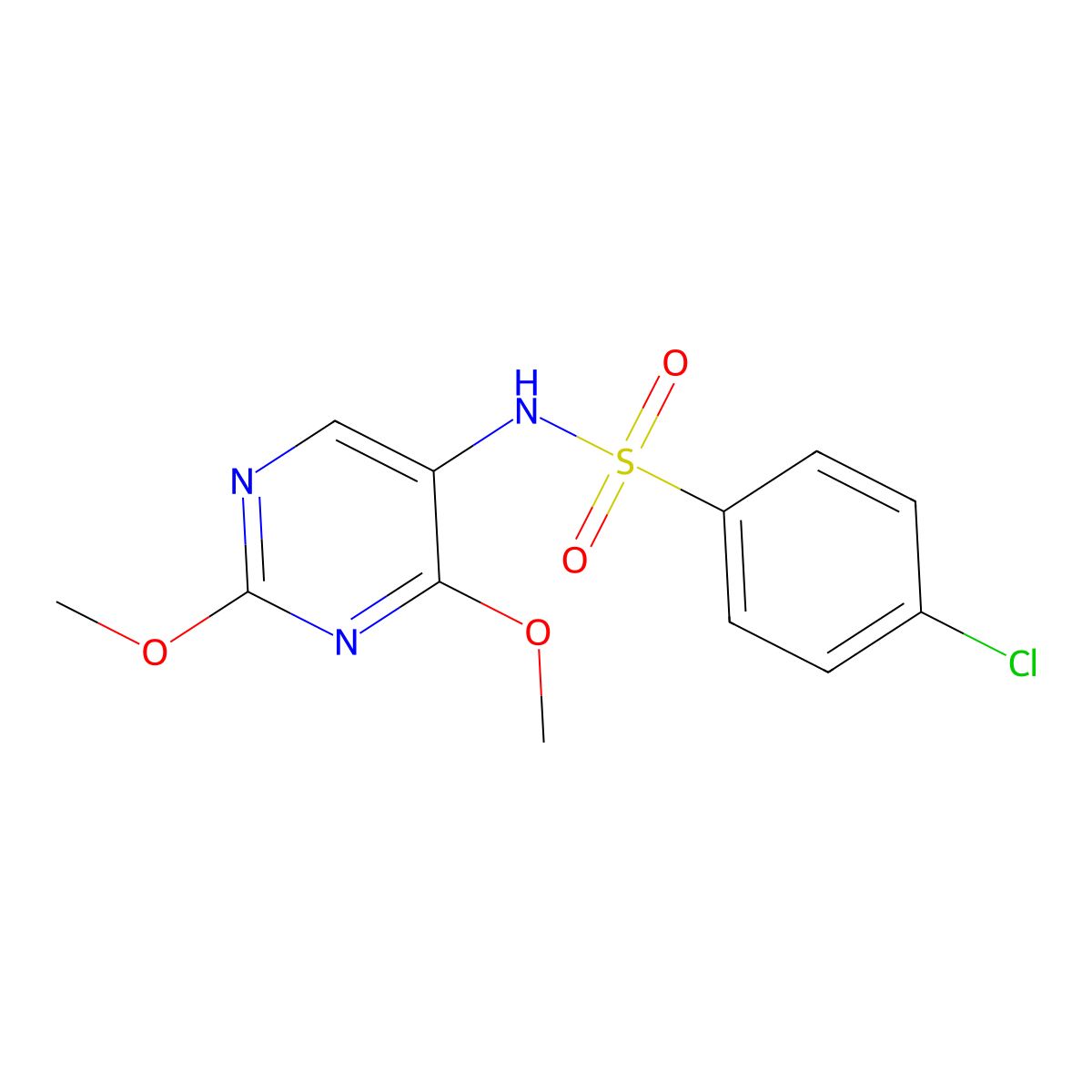 4-chloro-N-(2,4-dimethoxypyrimidin-5-yl)benzenesulfonamide molecular structure, CAS 2194907-67-8