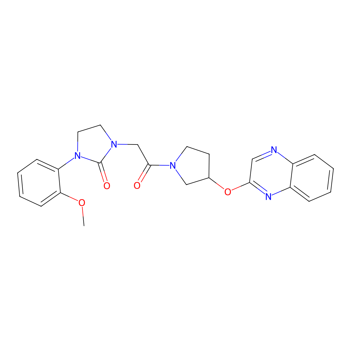 1-(2-Methoxyphenyl)-3-(2-oxo-2-(3-(quinoxalin-2-yloxy)pyrrolidin-1-yl)ethyl)imidazolidin-2-one molecular structure, CAS 2194907-74-7