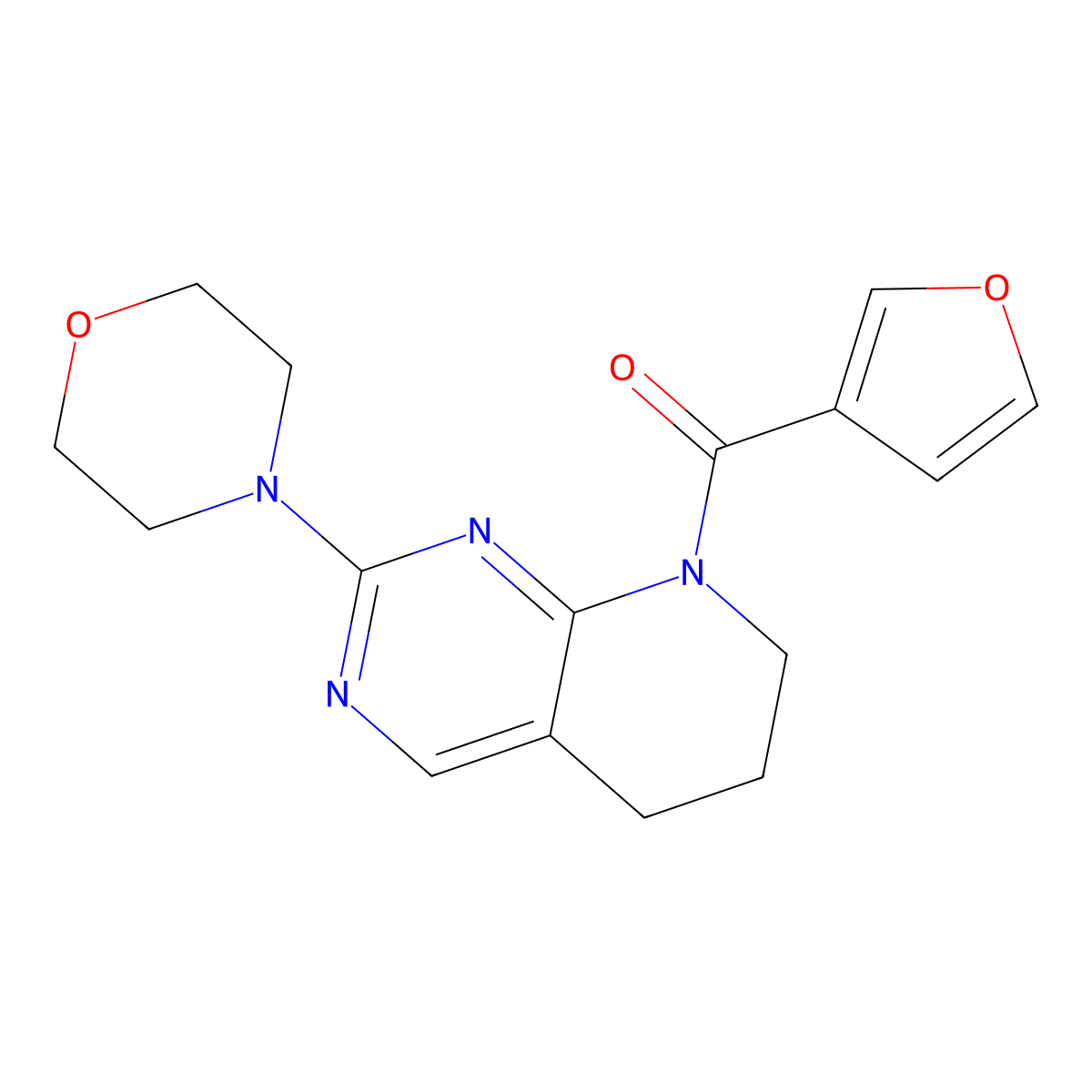 furan-3-yl(2-morpholino-6,7-dihydropyrido[2,3-d]pyrimidin-8(5H)-yl)methanone molecular structure, CAS 2194907-75-8
