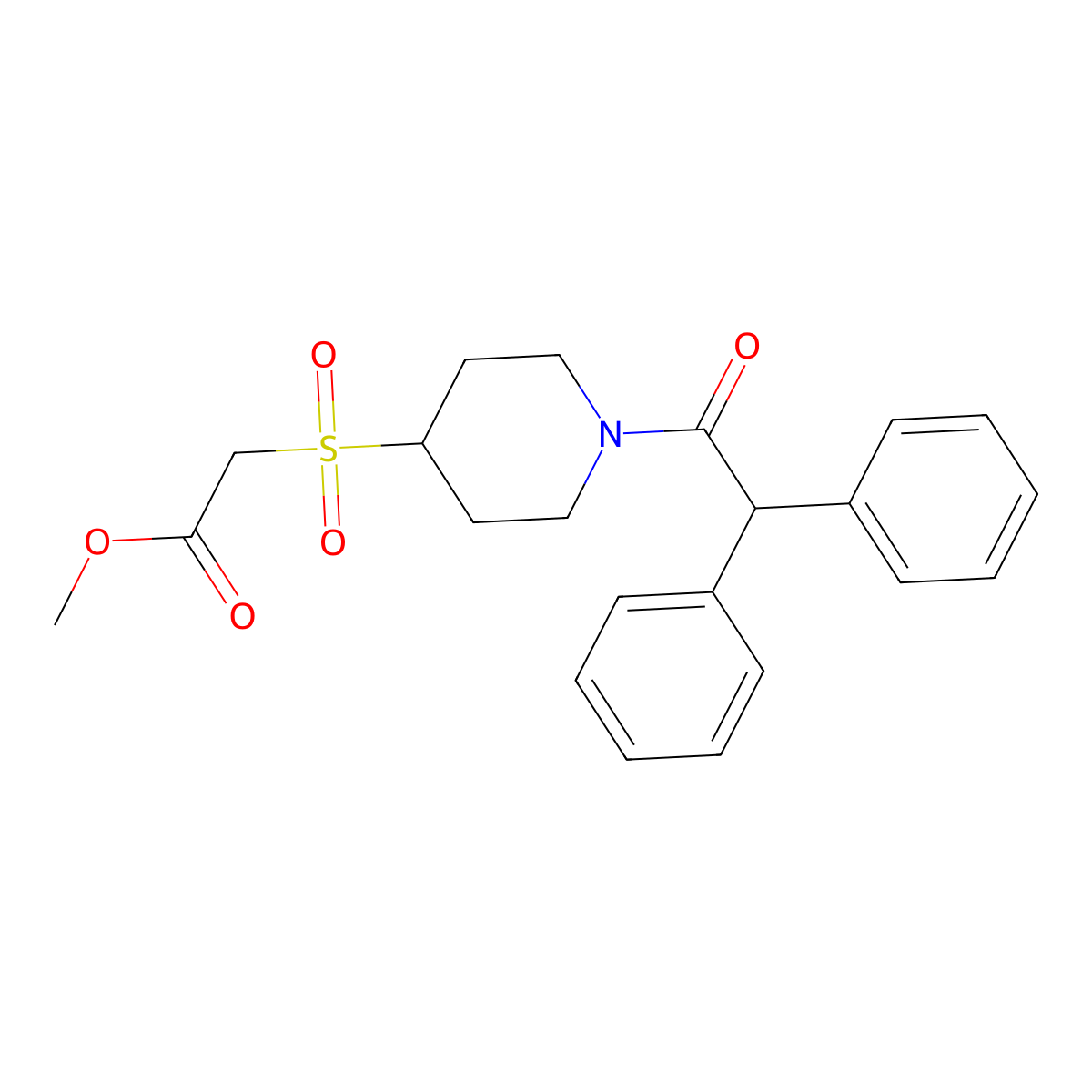 Methyl 2-((1-(2,2-diphenylacetyl)piperidin-4-yl)sulfonyl)acetate molecular structure, CAS 2194964-85-5