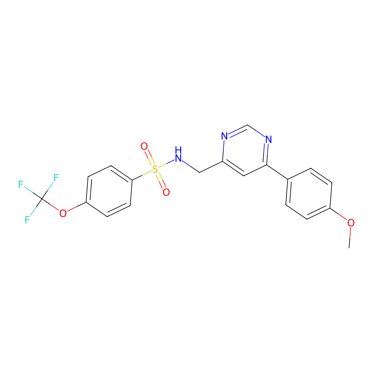 N-((6-(4-methoxyphenyl)pyrimidin-4-yl)methyl)-4-(trifluoromethoxy)benzenesulfonamide molecular structure, CAS 2194964-97-9