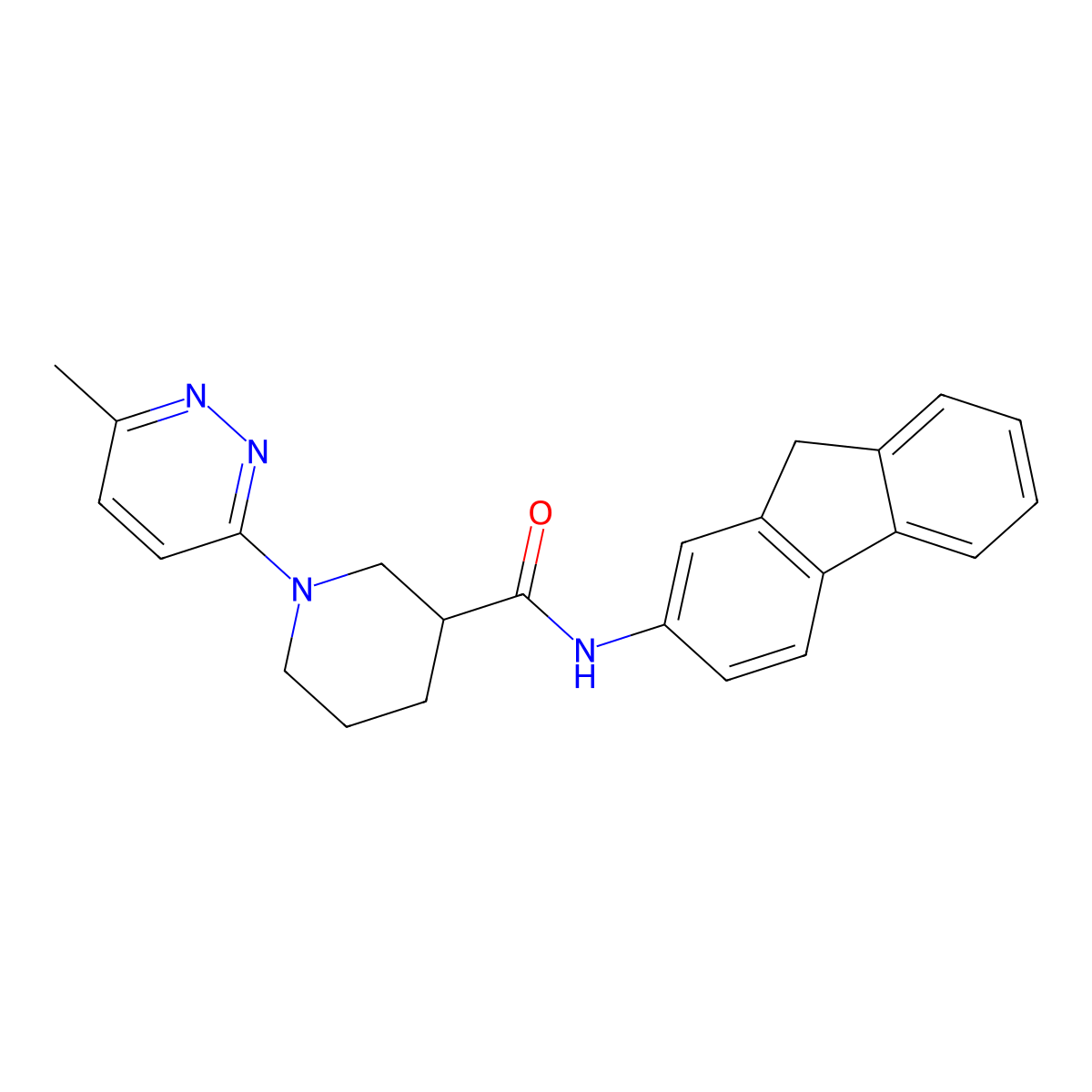 N-(9H-fluoren-2-yl)-1-(6-methylpyridazin-3-yl)piperidine-3-carboxamide molecular structure, CAS 2194965-71-2