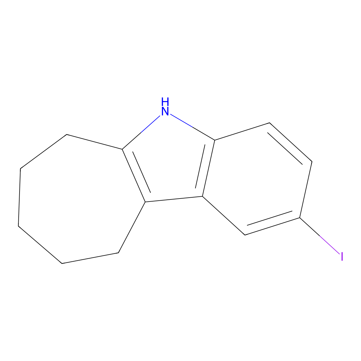 2-Iodo-5,6,7,8,9,10-hexahydrocyclohepta[b]indole molecular structure, CAS 2194965-75-6