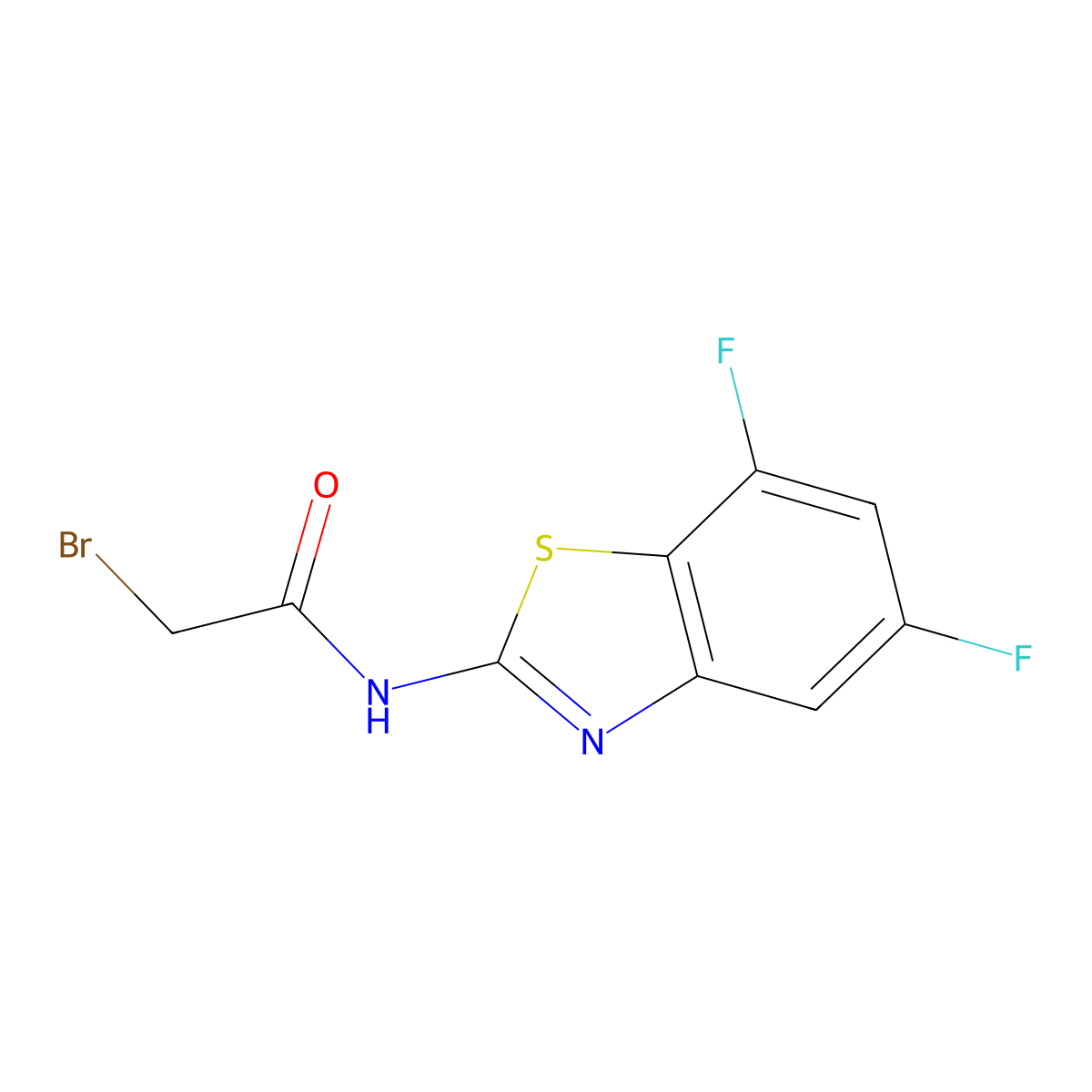 2-bromo-N-(5,7-difluoro-1,3-benzothiazol-2-yl)acetamide molecular structure, CAS 219499-50-0
