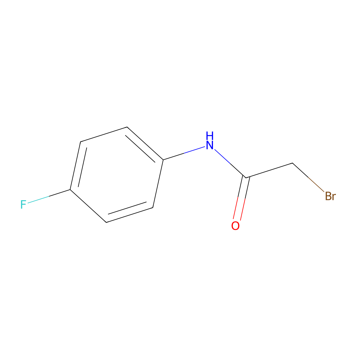 2-bromo-N-(4-fluorophenyl)acetamide molecular structure, CAS 2195-44-0