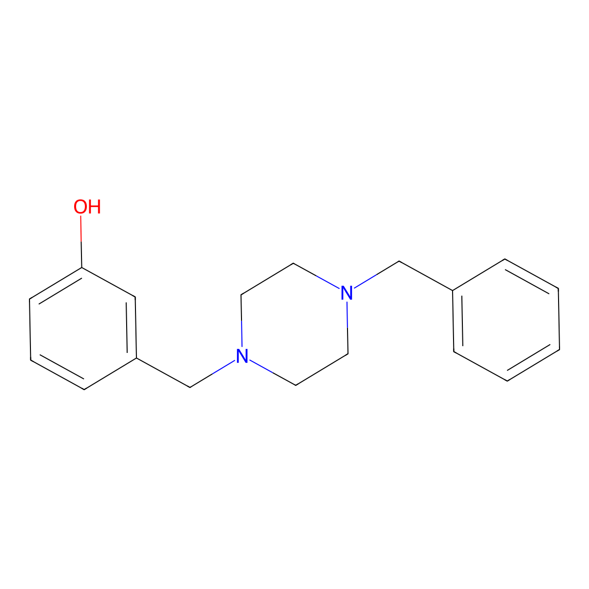 3-[(4-Benzylpiperazin-1-yl)methyl]phenol molecular structure, CAS 219502-44-0