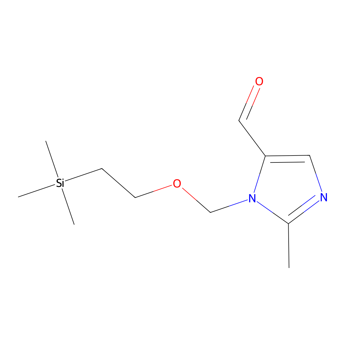 2-methyl-3-(2-trimethylsilanyl-ethoxymethyl)-3H-imidazole-4-carbaldehyde molecular structure, CAS 219504-28-6