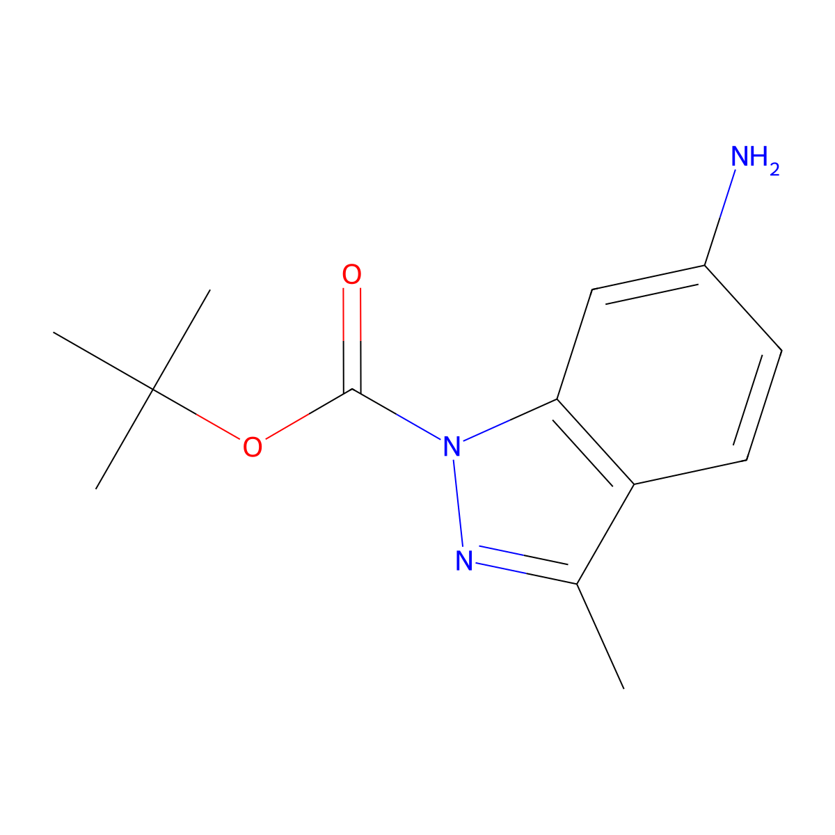 tert-butyl 6-amino-3-methyl-1H-indazole-1-carboxylate molecular structure, CAS 219507-75-2